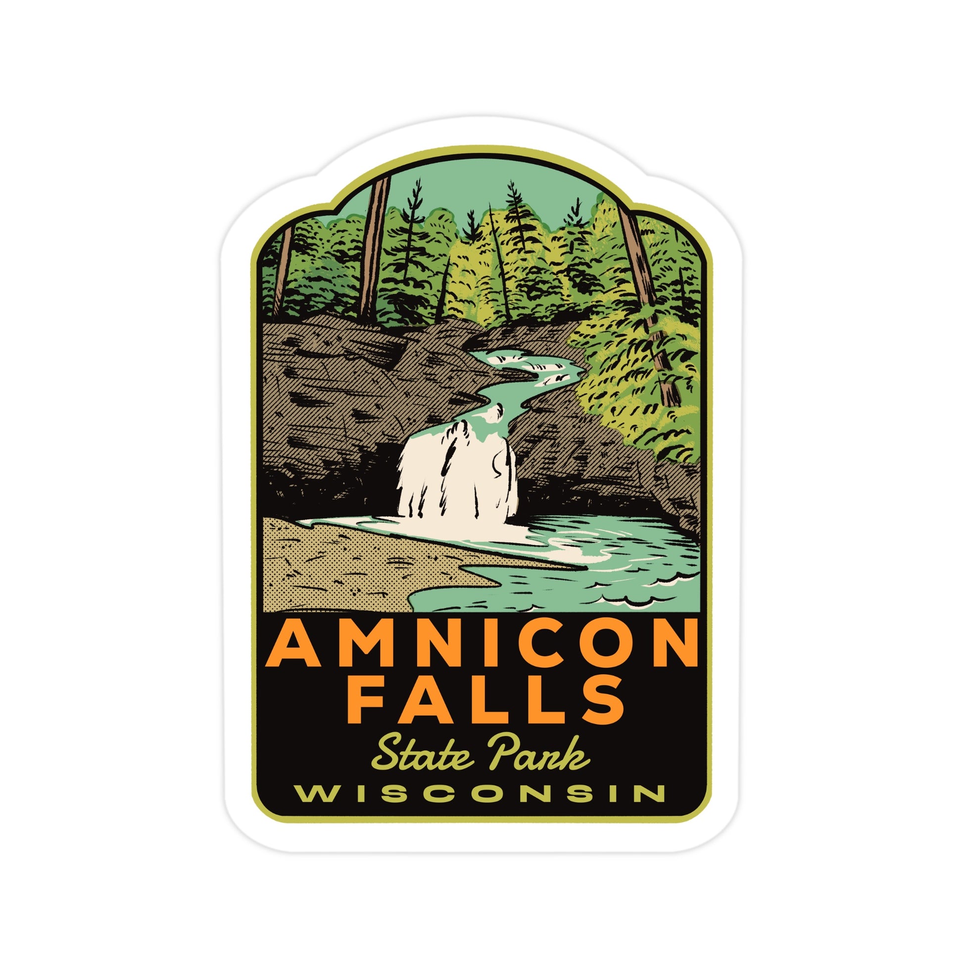 A sticker of Amnicon Falls State Park