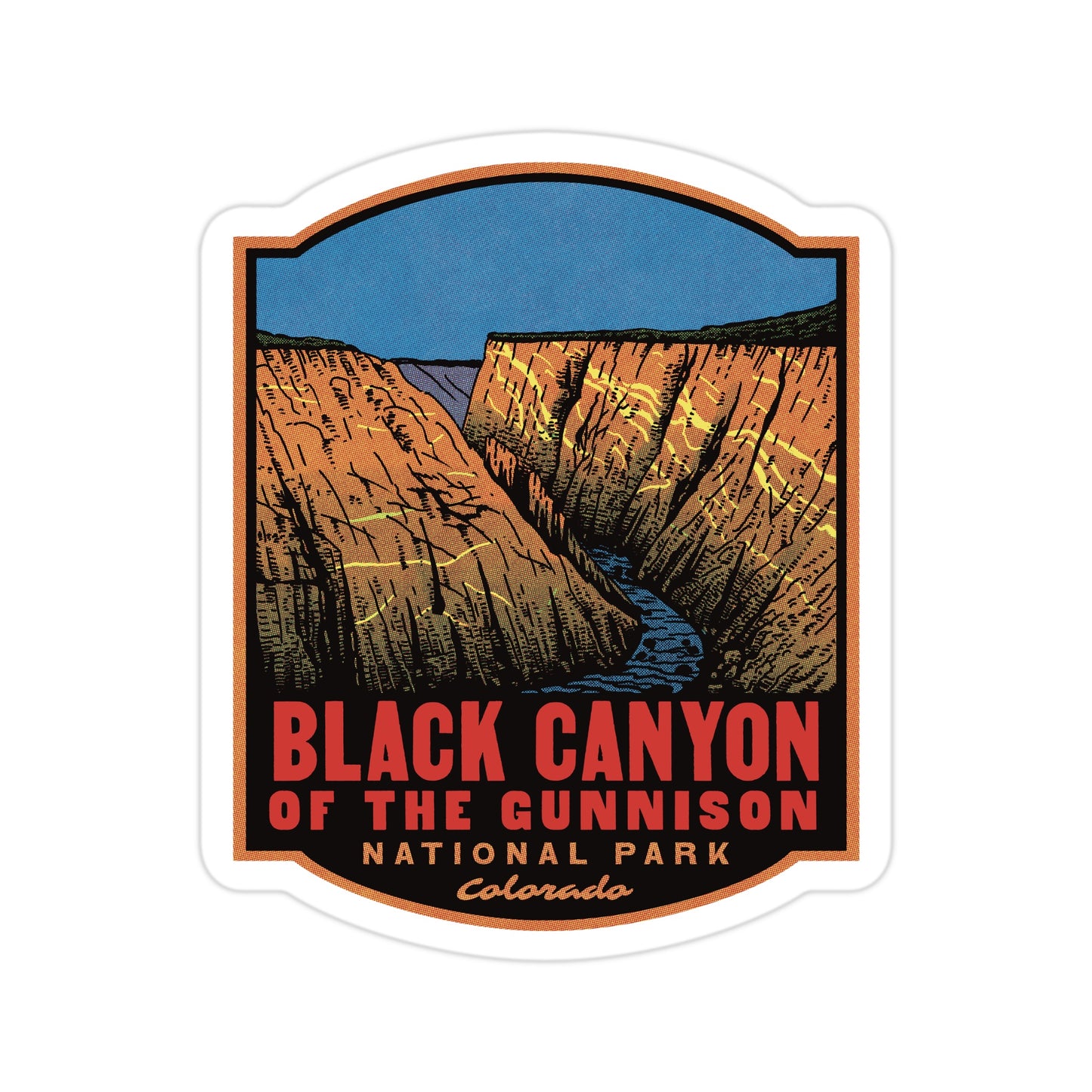 A sticker of Black Canyon of the Gunnison