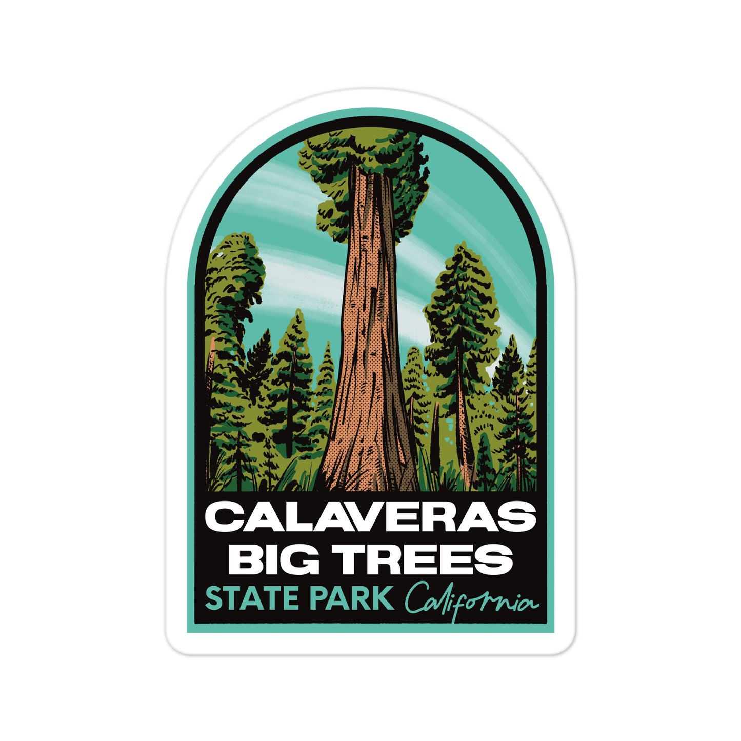 A sticker of Calaveras Big Tress State Park