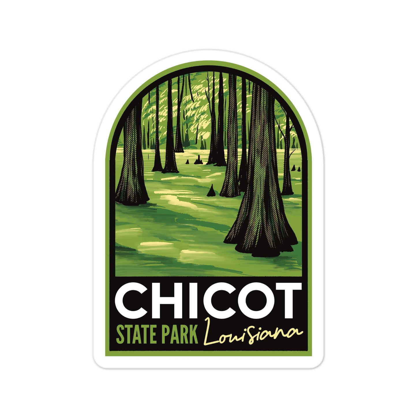 A sticker of Chicot State Park Louisiana