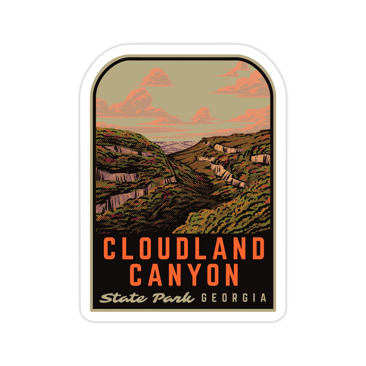 A sticker of Cloudland Canyon State Park