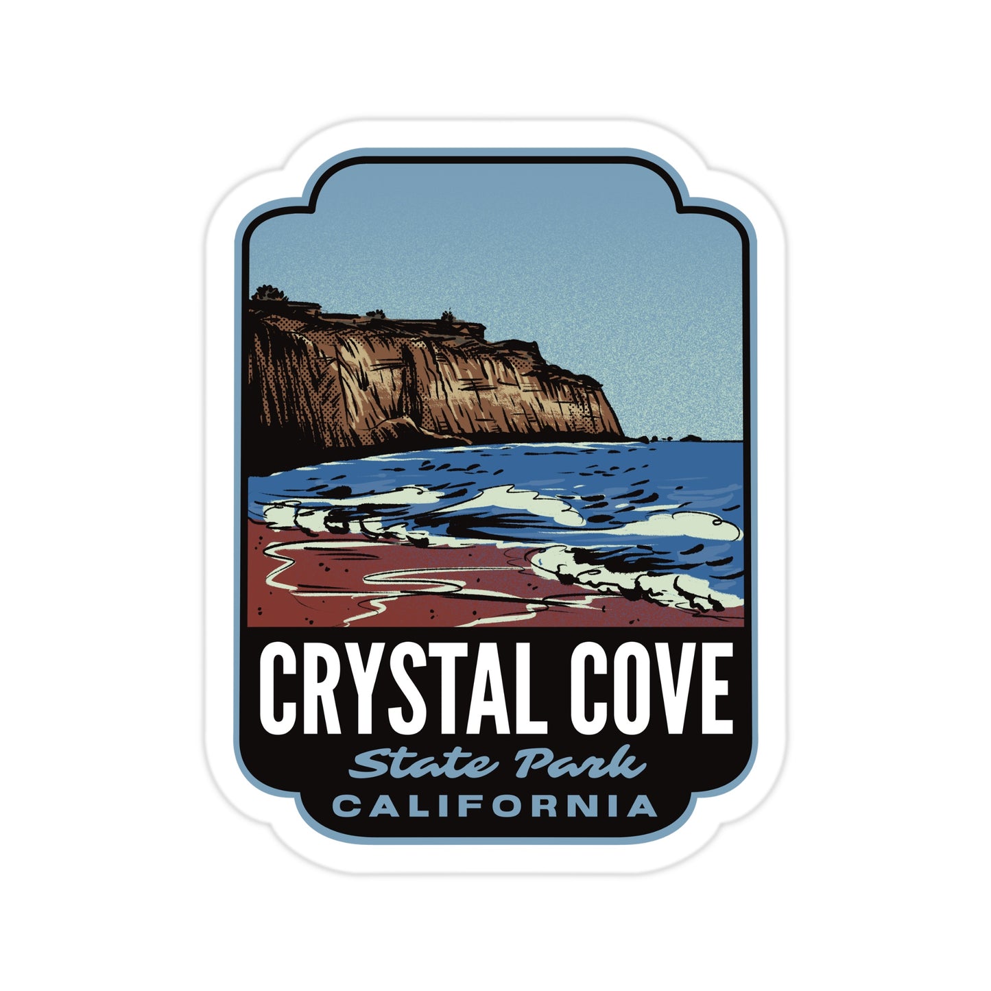 A sticker of Crystal Cove State Park