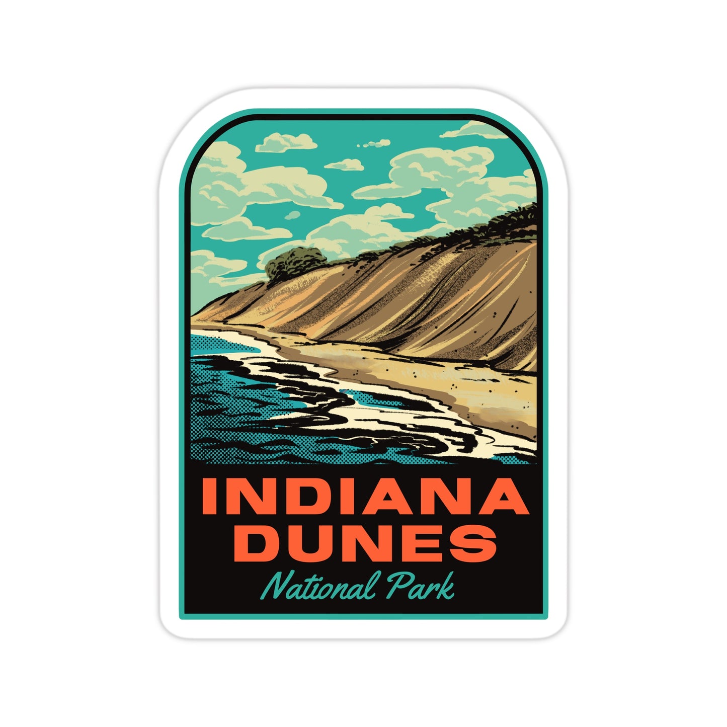 A sticker of Indiana Dunes National Park