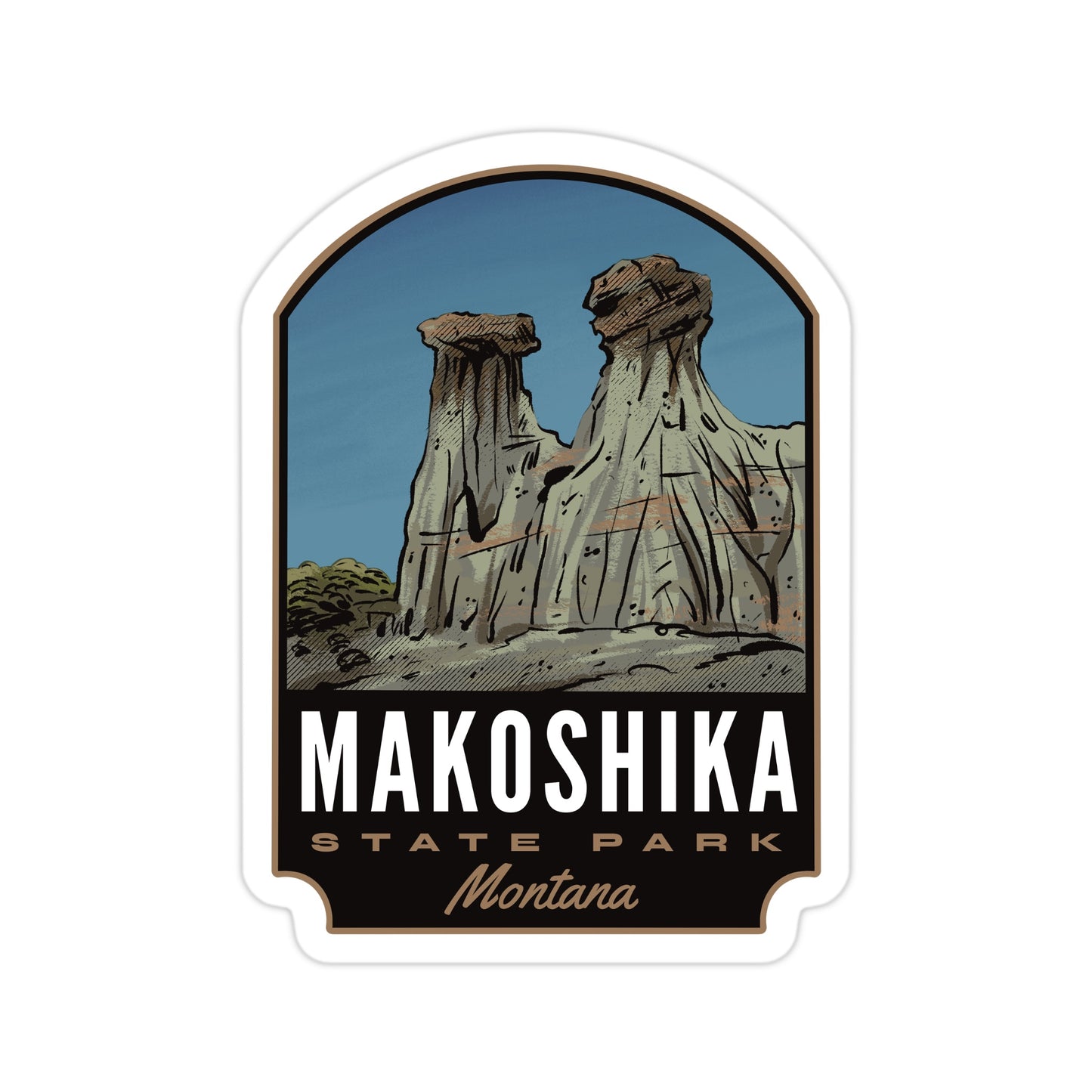 A sticker of Makoshika State Park