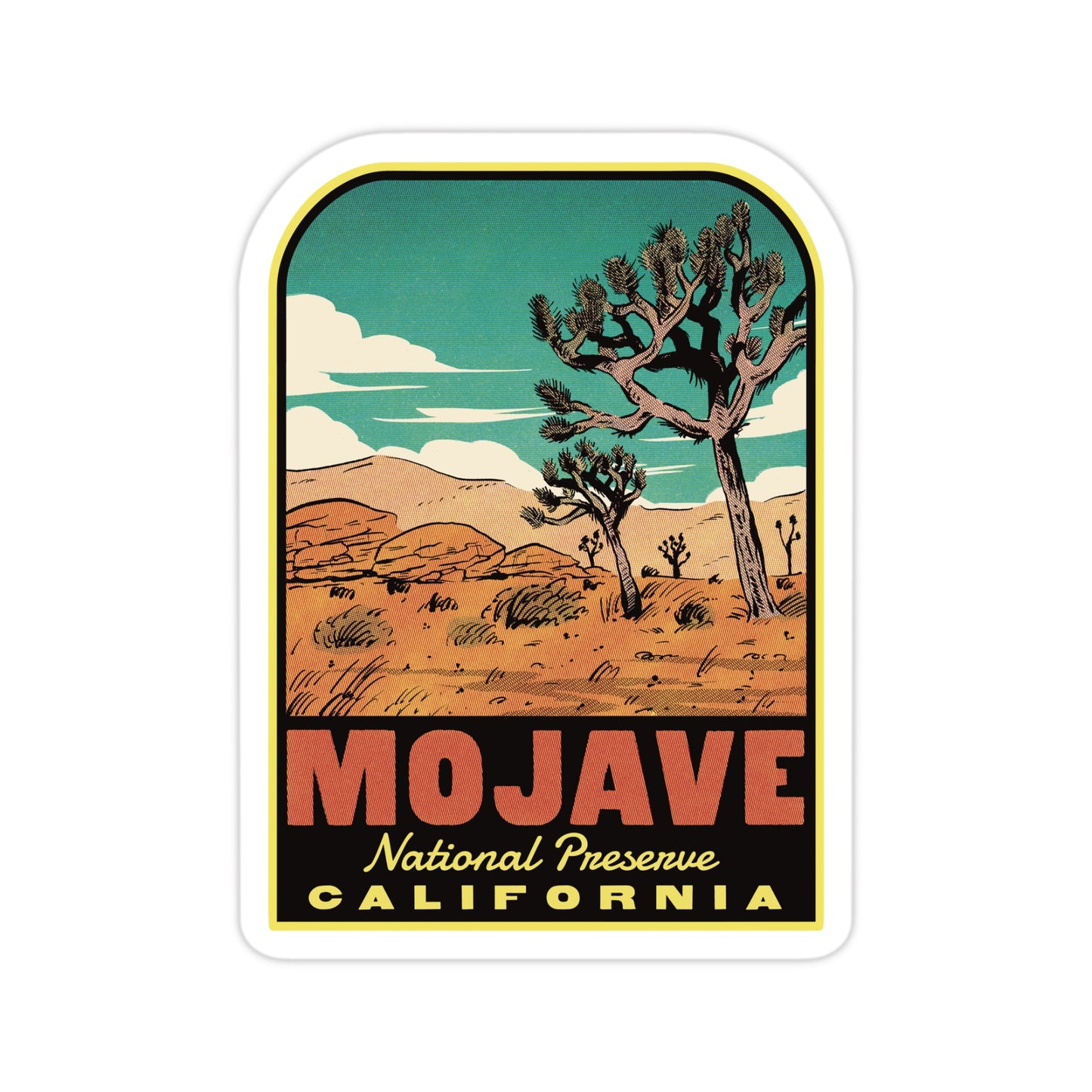 A sticker of Mojave National Preserve