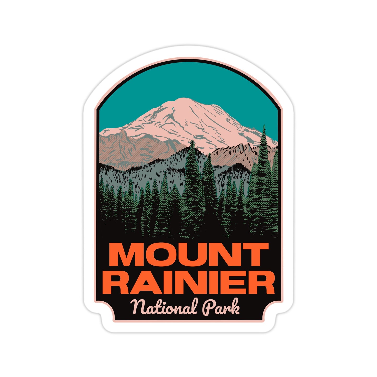 A sticker of Mount Rainier