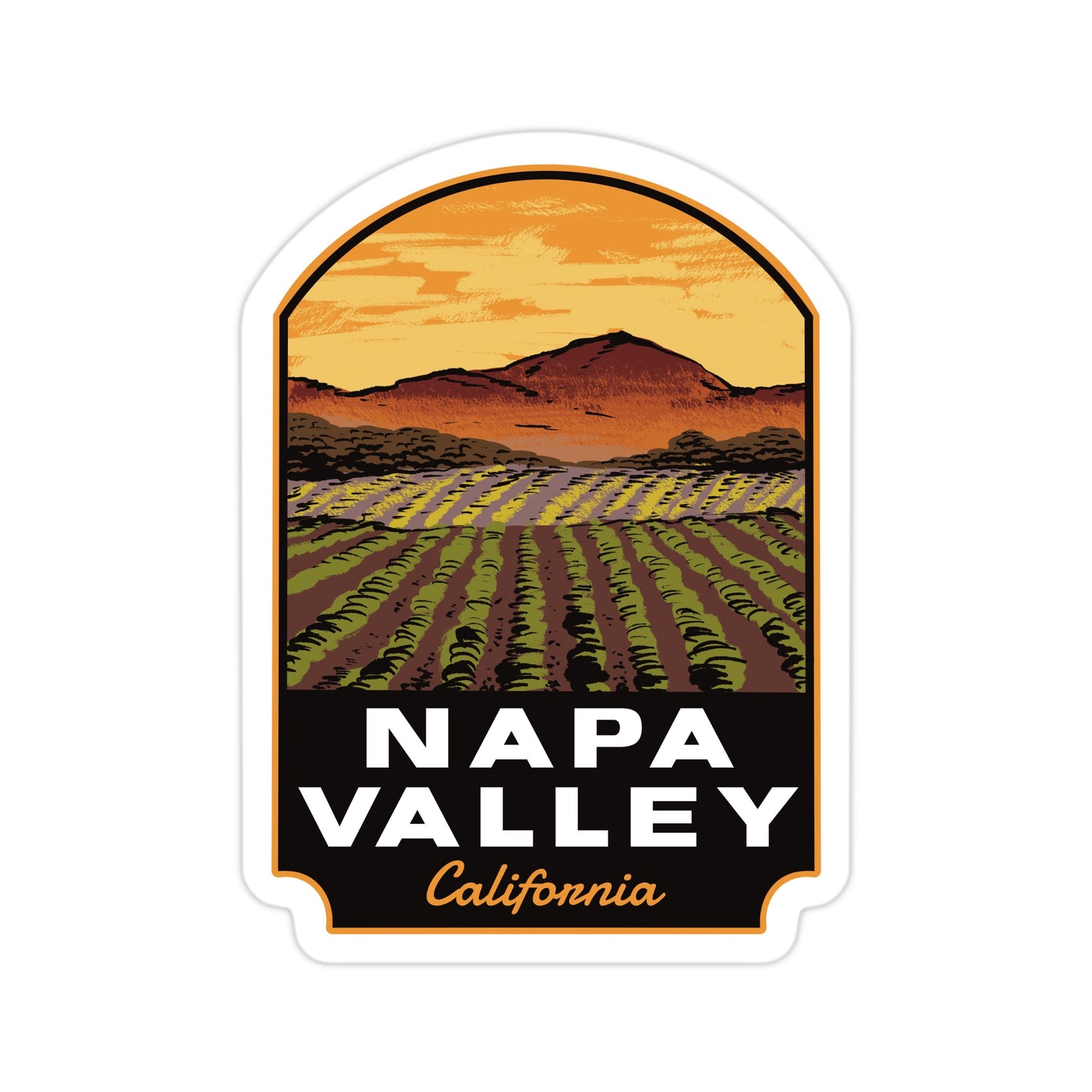 A sticker of Napa Valley