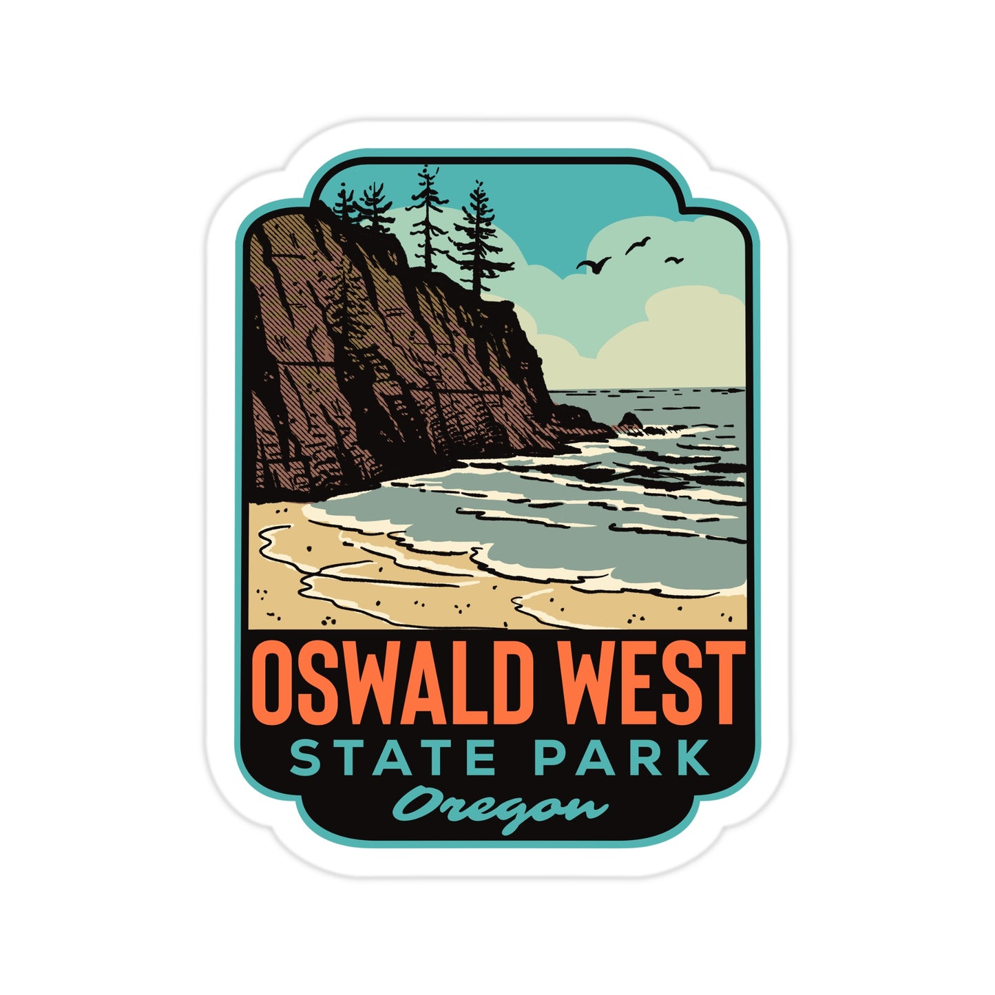 Oswald West State Park Oregon - Vinyl Sticker