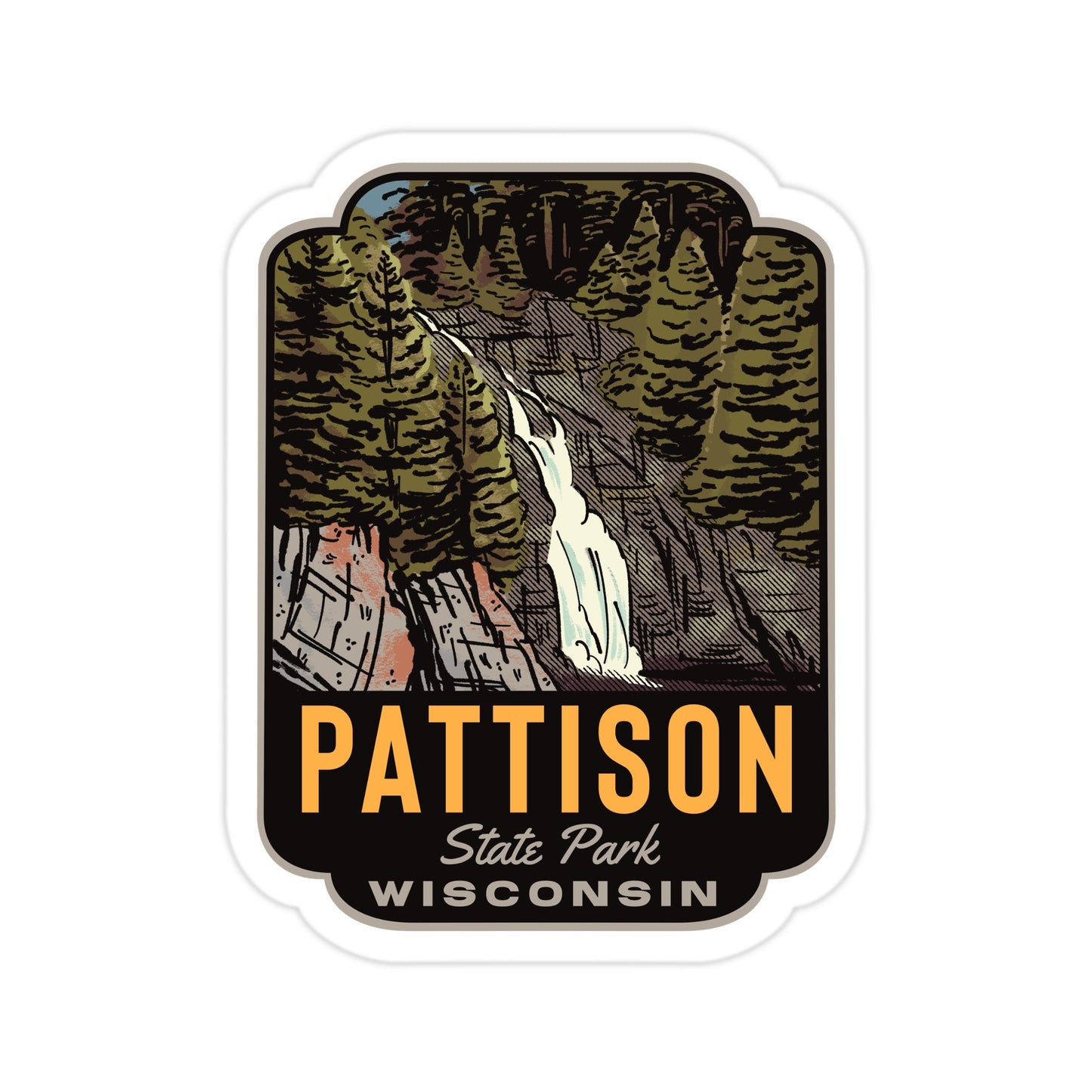 A sticker of Pattison State Park