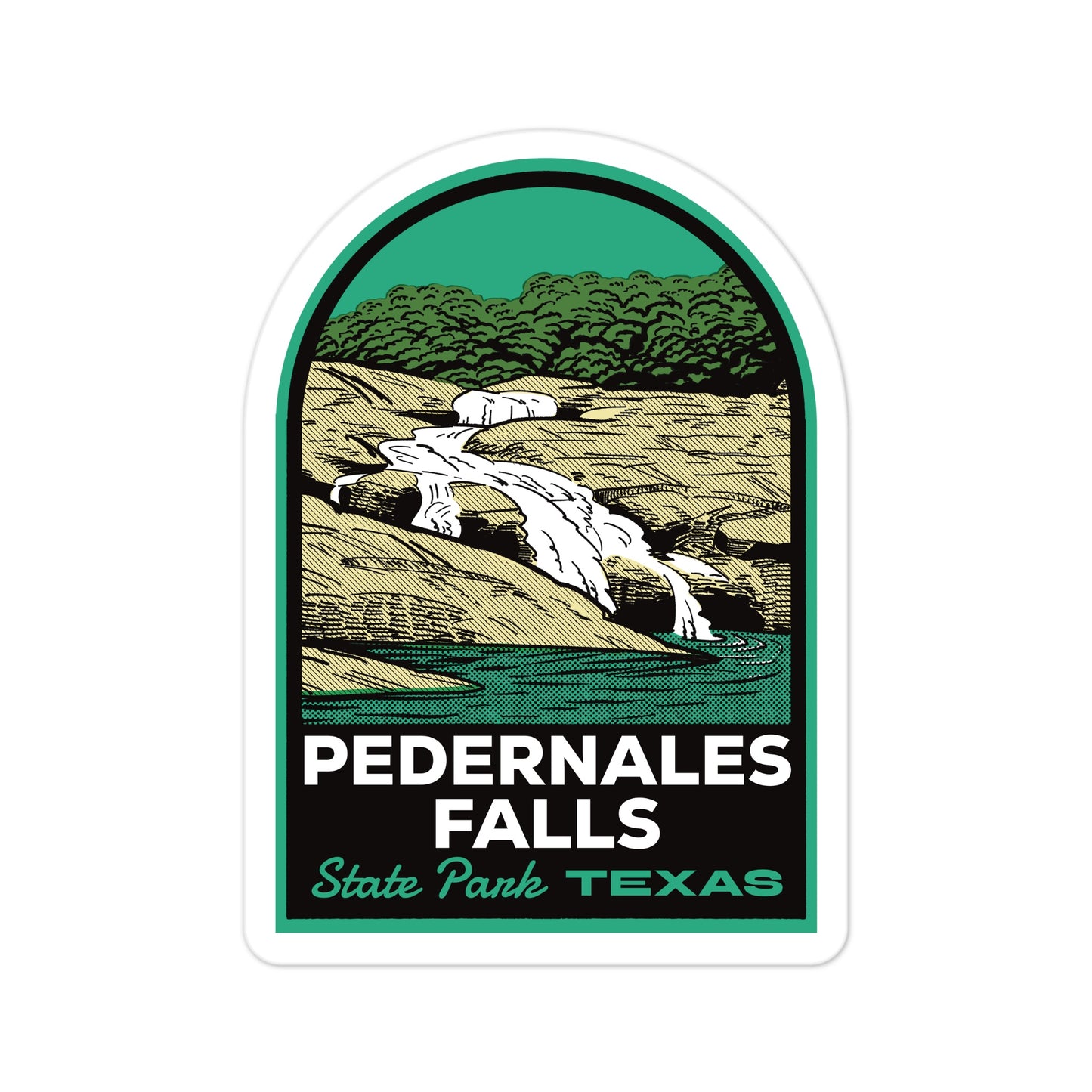 A sticker of Pedernales Falls State Park