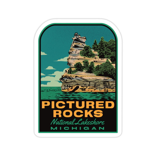 A sticker of Pictured Rocks National Lakeshore