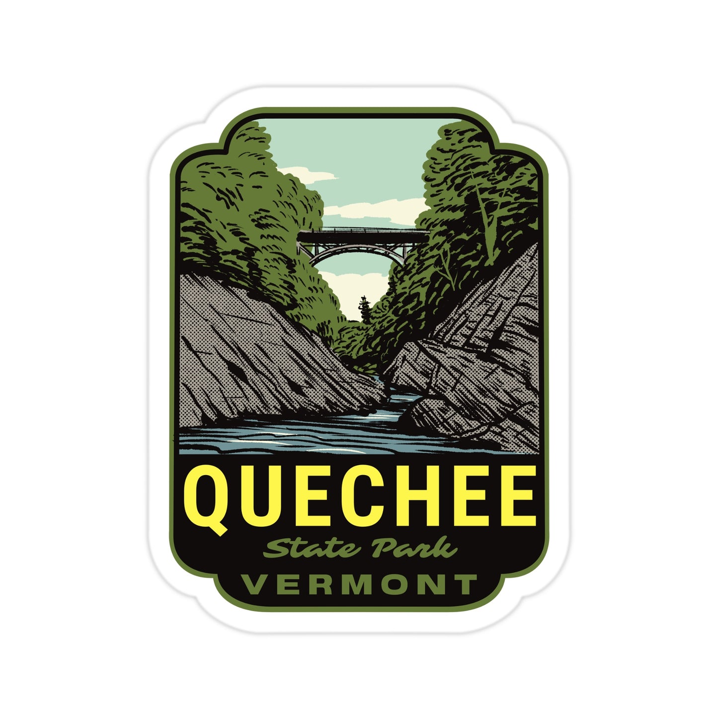 A sticker of Quechee State Park