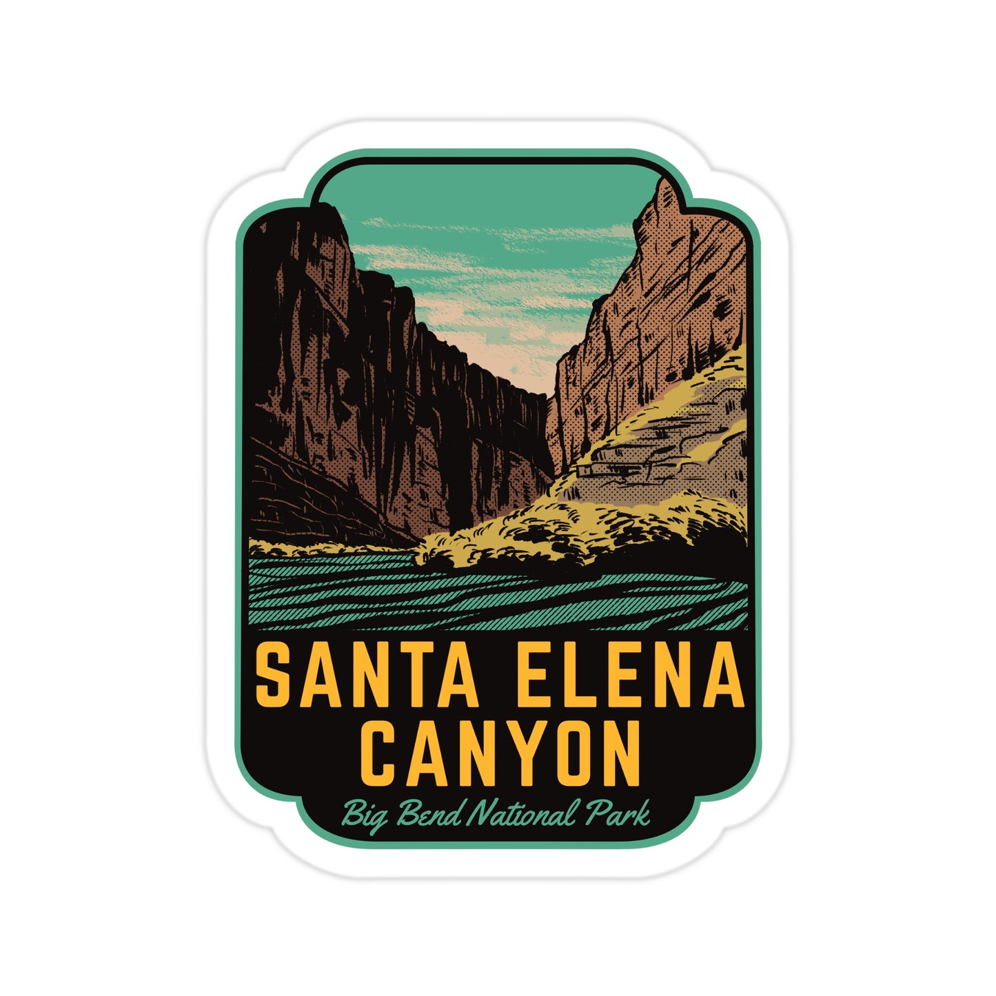 A sticker of Santa Elena Canyon