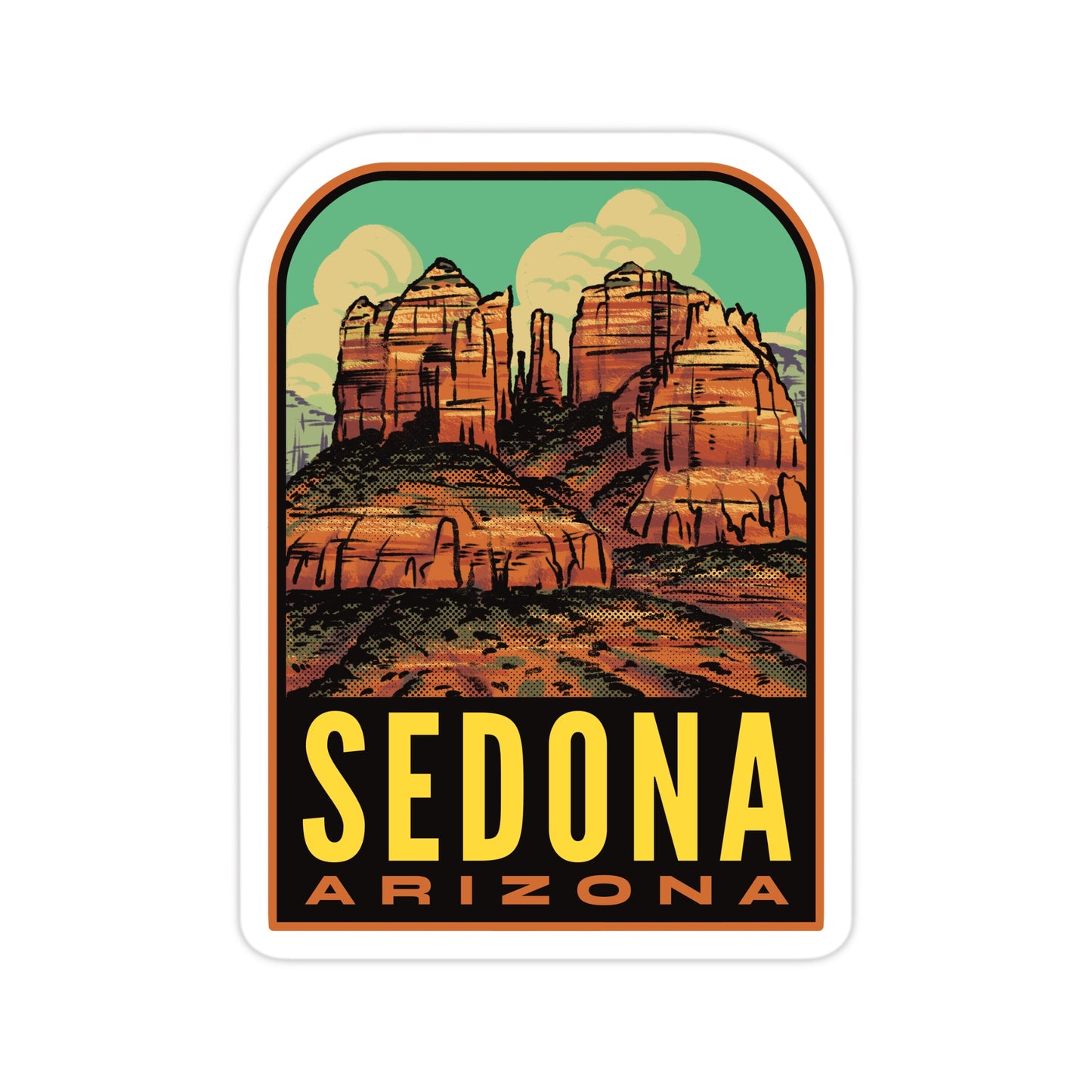 A sticker of Sedona Arizona