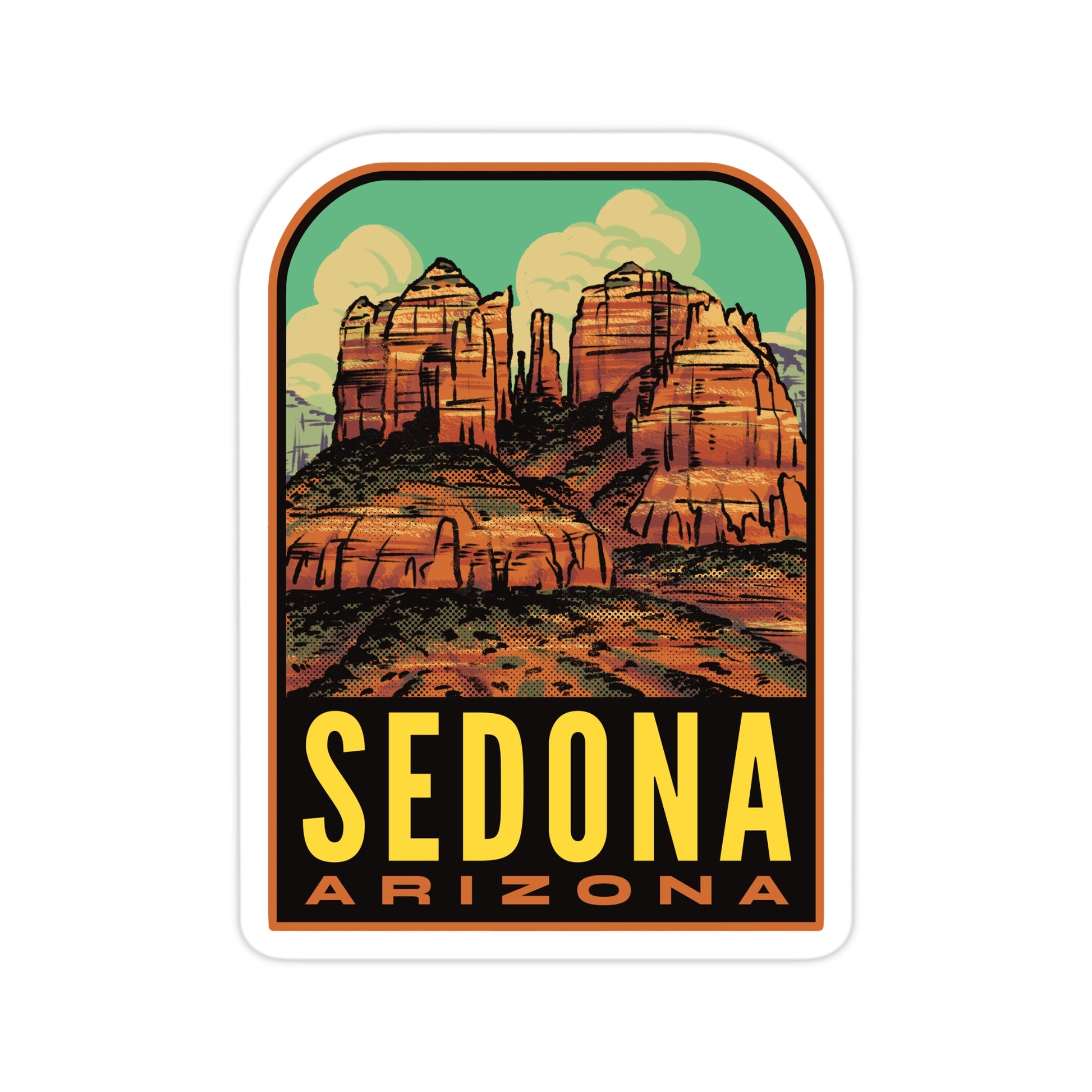 A sticker of Sedona Arizona
