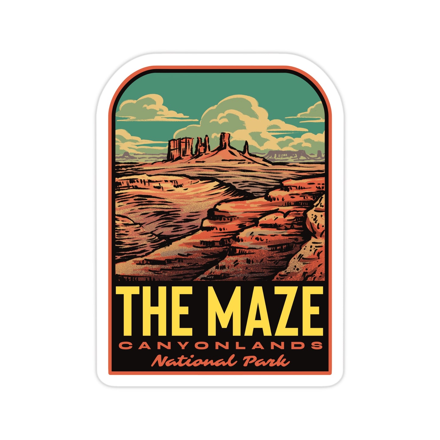 A sticker of The Maze in Canyonlands National Park