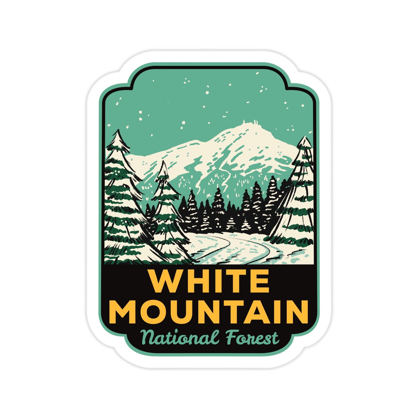 A sticker of White Mountain National Forest