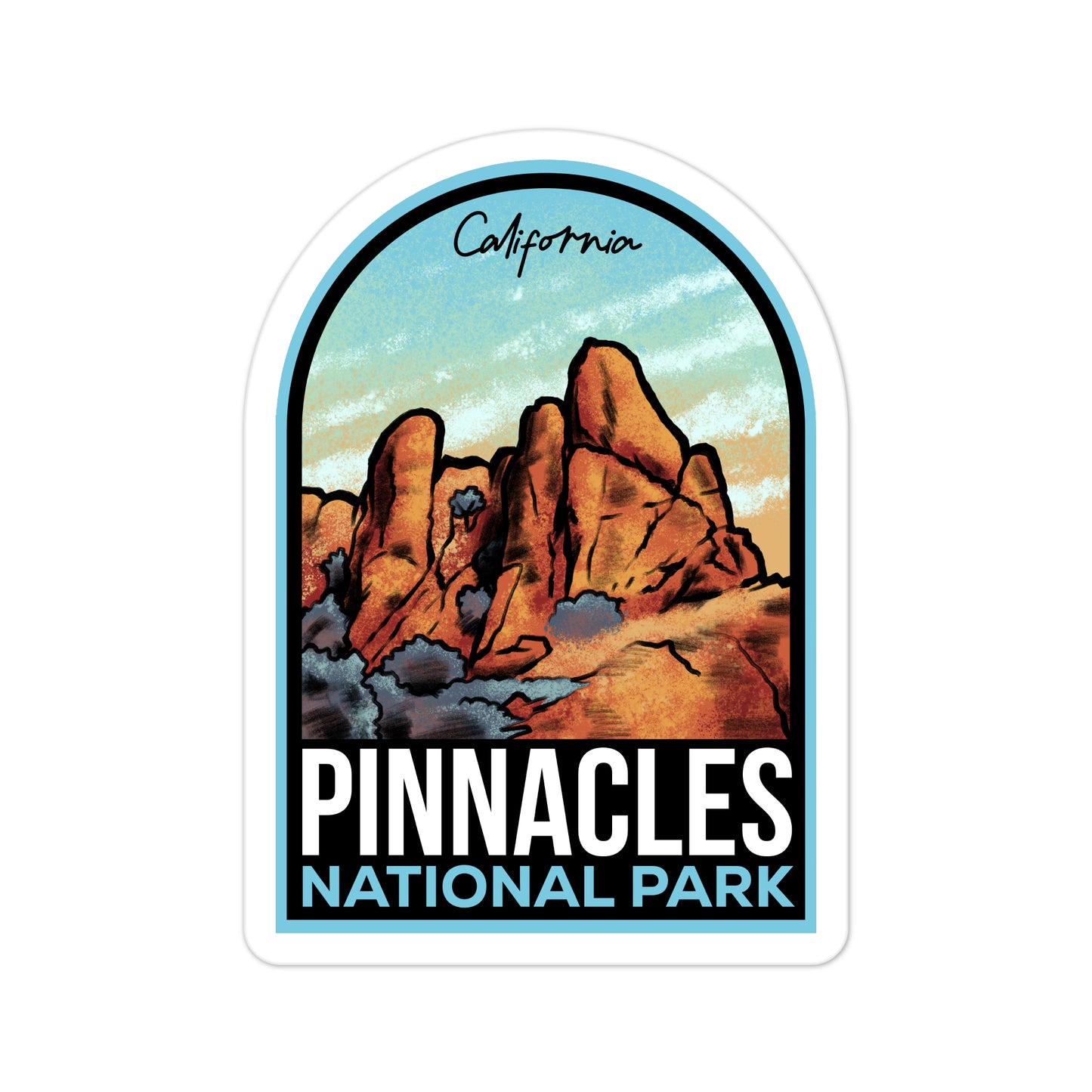 A sticker of Pinnacles National Park