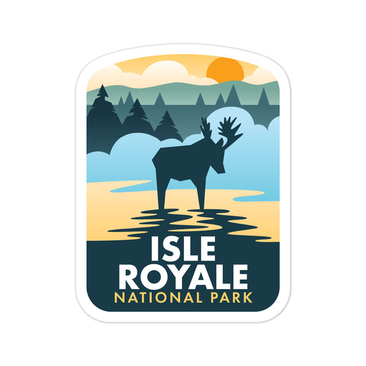 A sticker of Isle Royale National Park