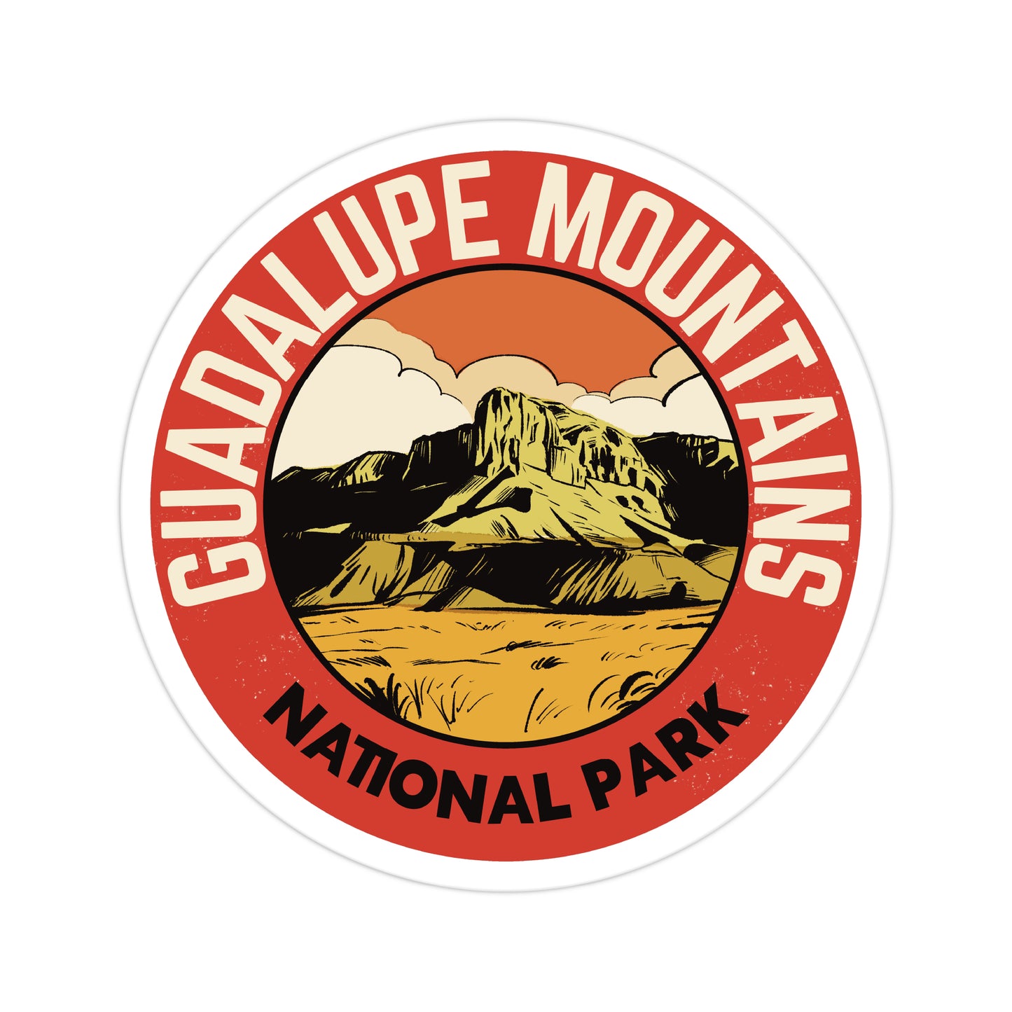 A sticker of Guadalupe Mountains National Park