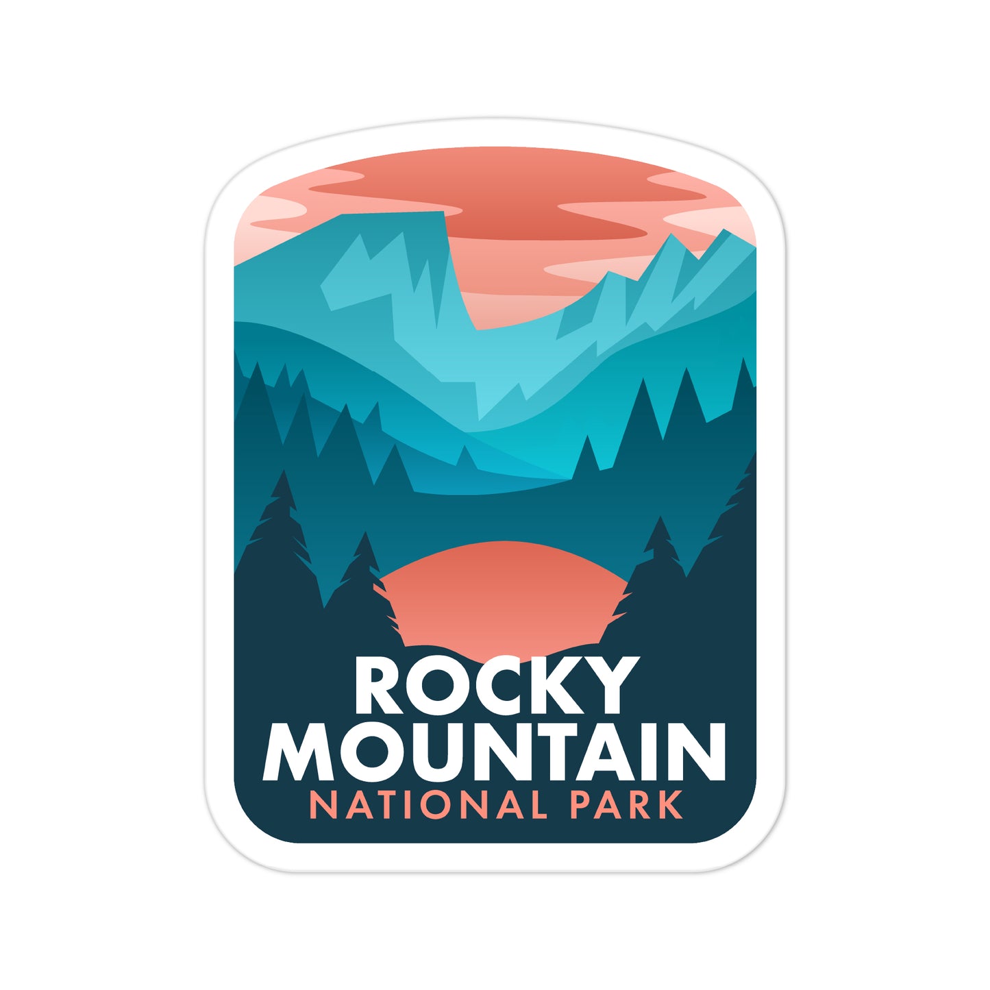 A sticker of Rocky Mountain National Park