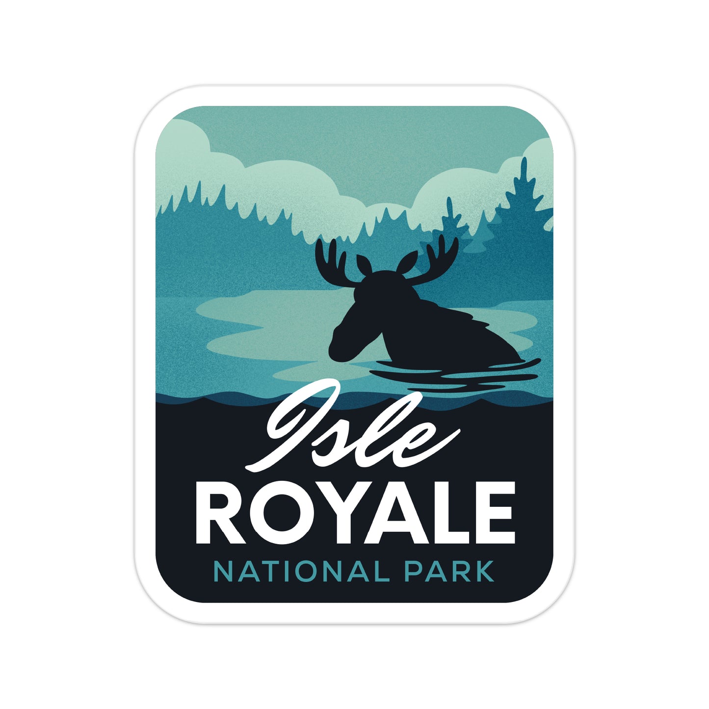 A sticker of Isle Royale National Park
