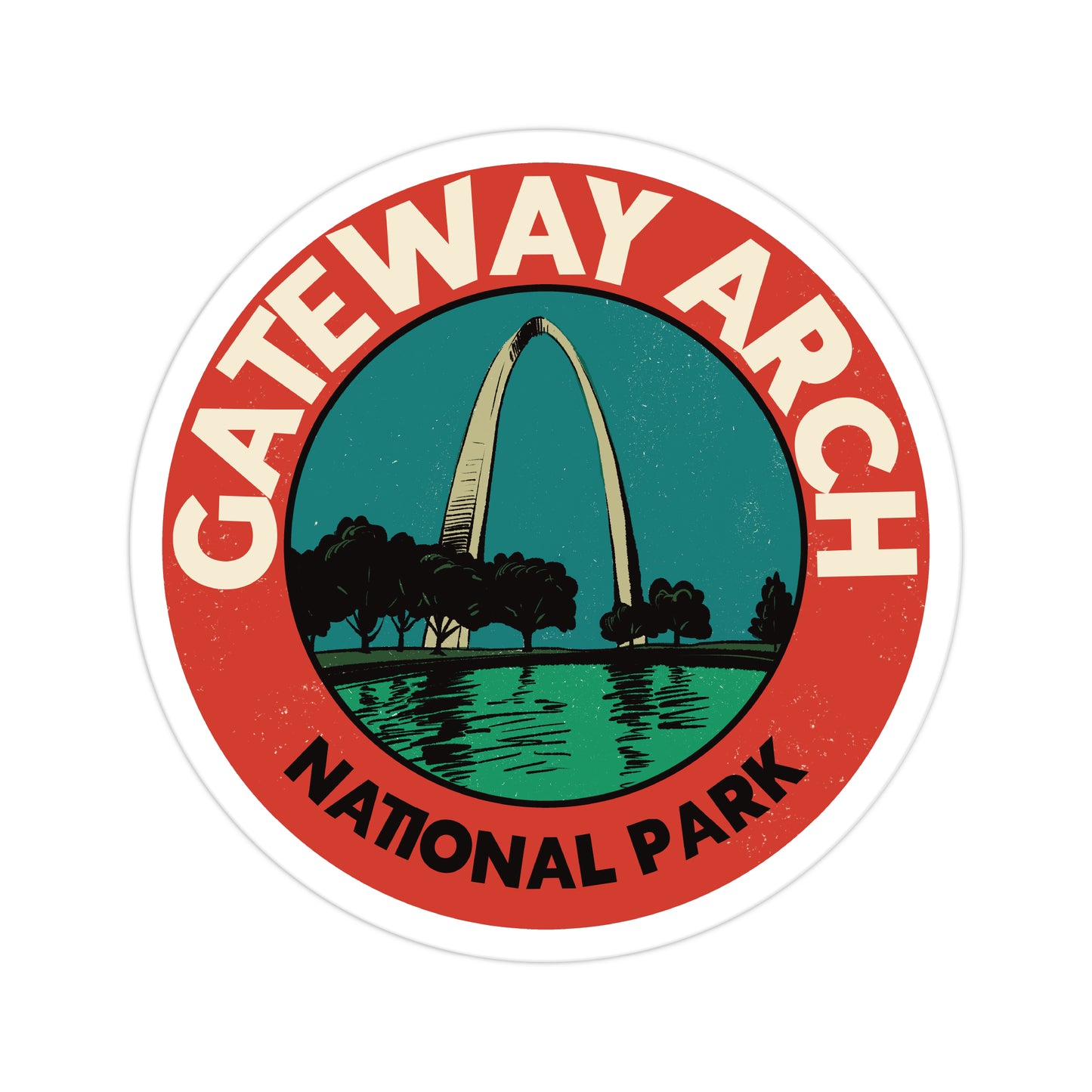 A sticker of Gateway Arch National Park