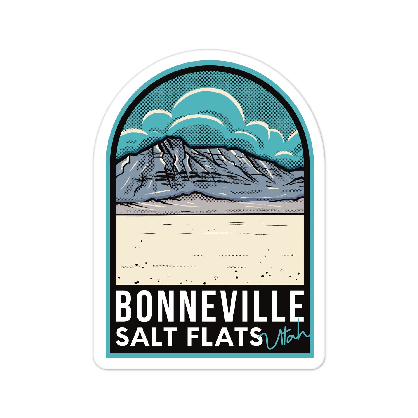 A sticker of Bonneville Salt Flats