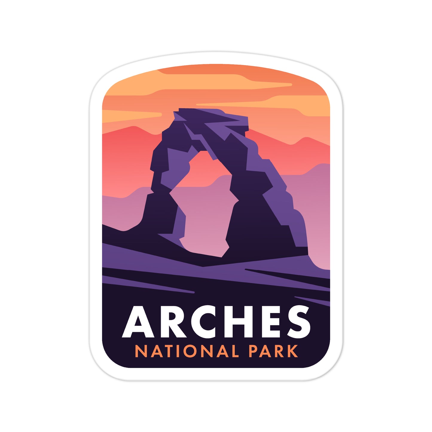 A sticker of Arches National Park