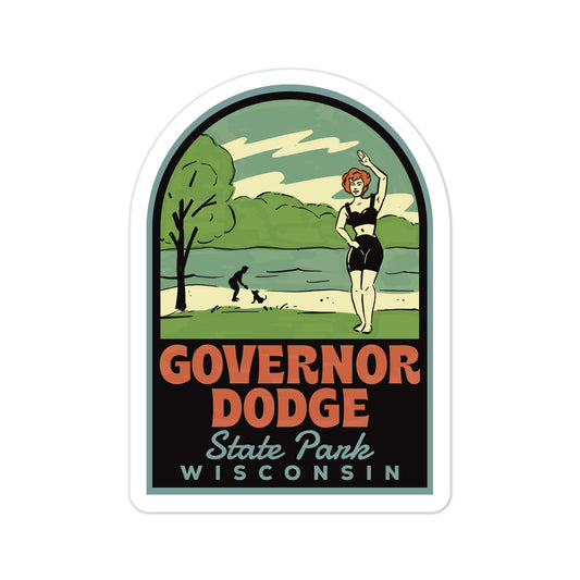 A sticker of Governor Dodge State Park