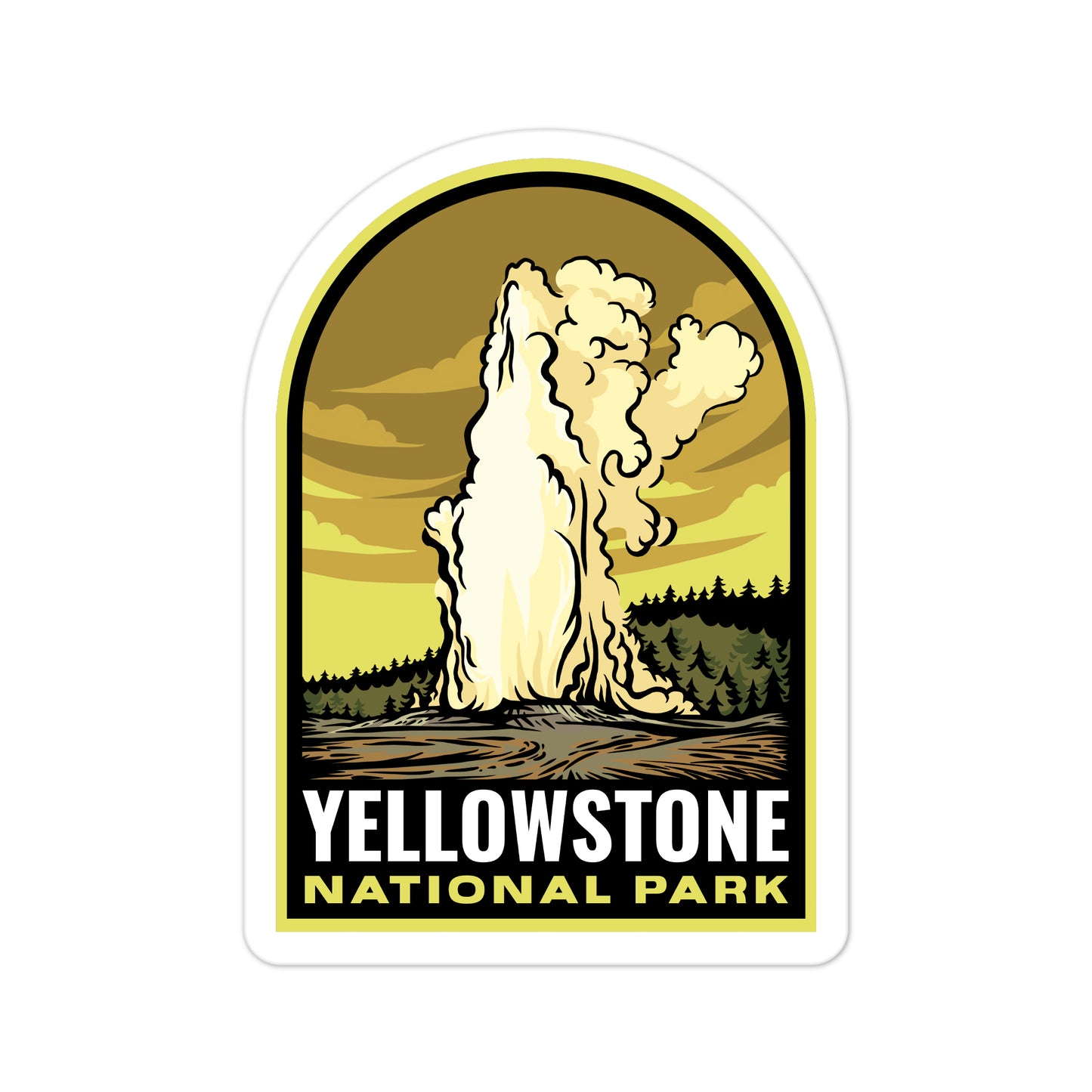 A sticker of Yellowstone National Park