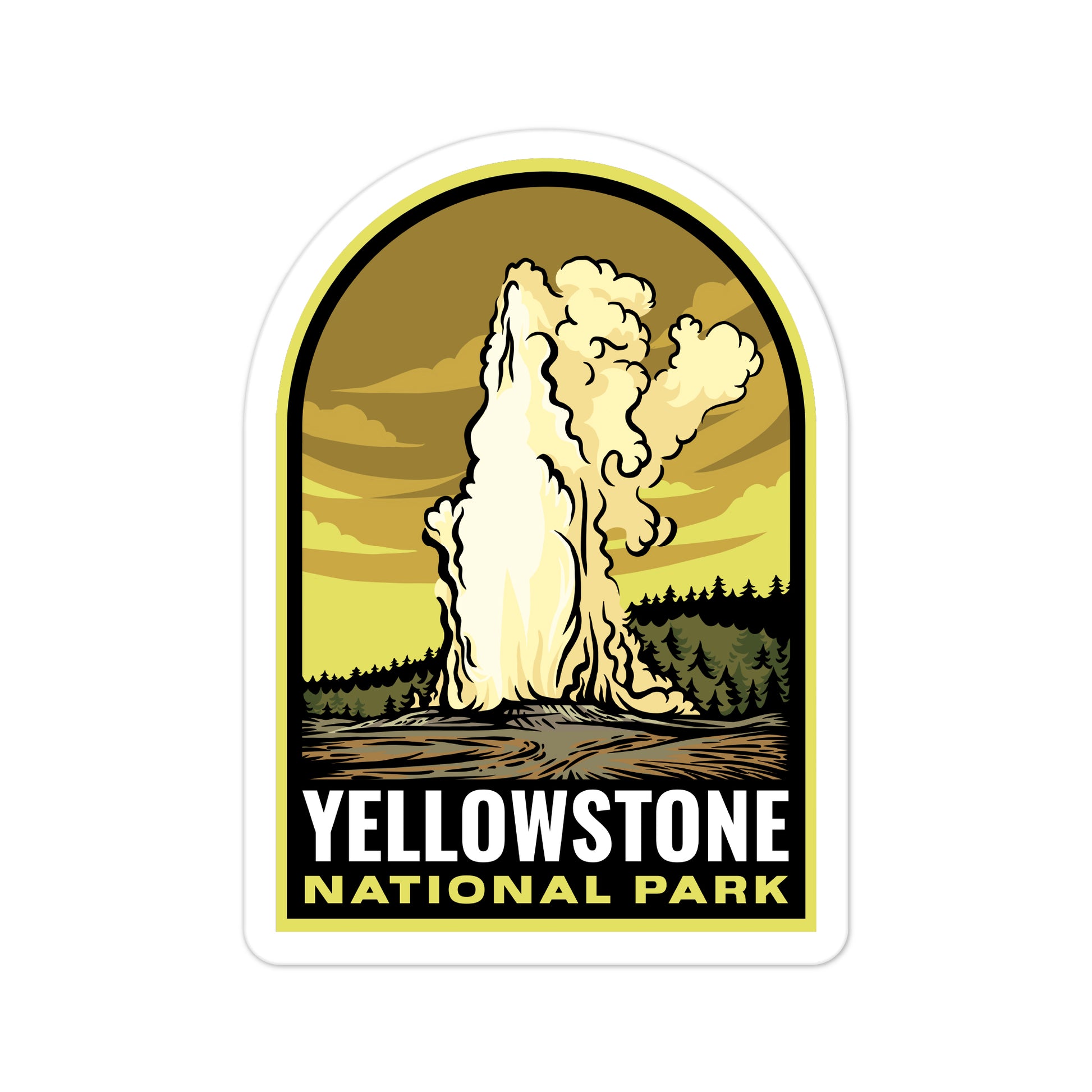 A sticker of Yellowstone National Park