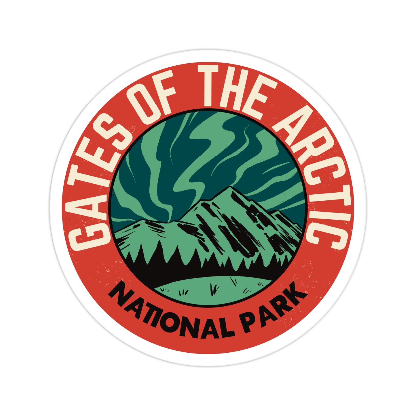 A sticker of Gates of the Arctic National Park