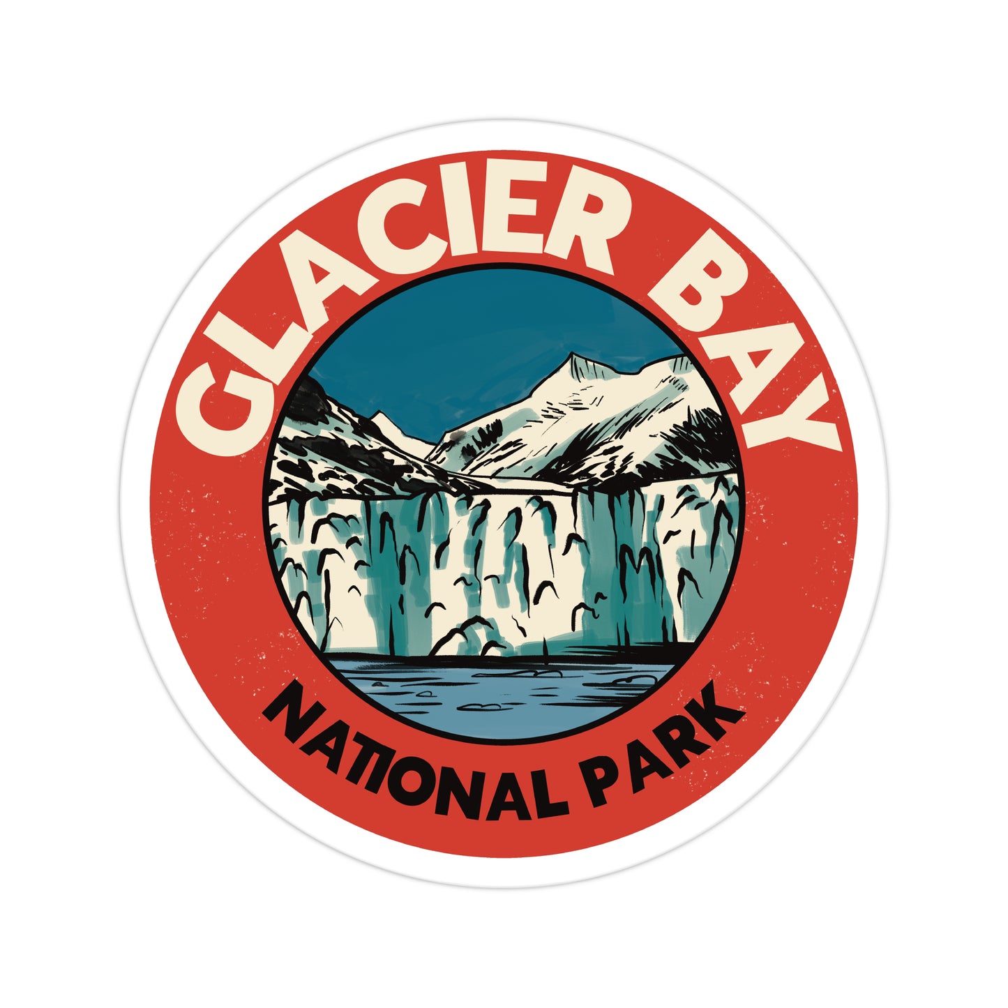 A sticker of Glacier Bay National Park