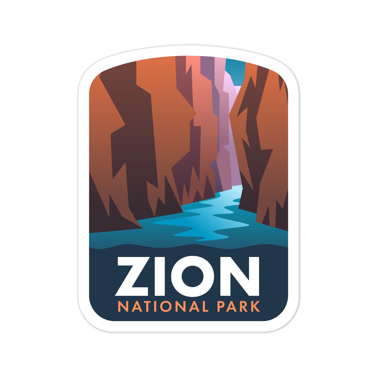A sticker of Zion National Park