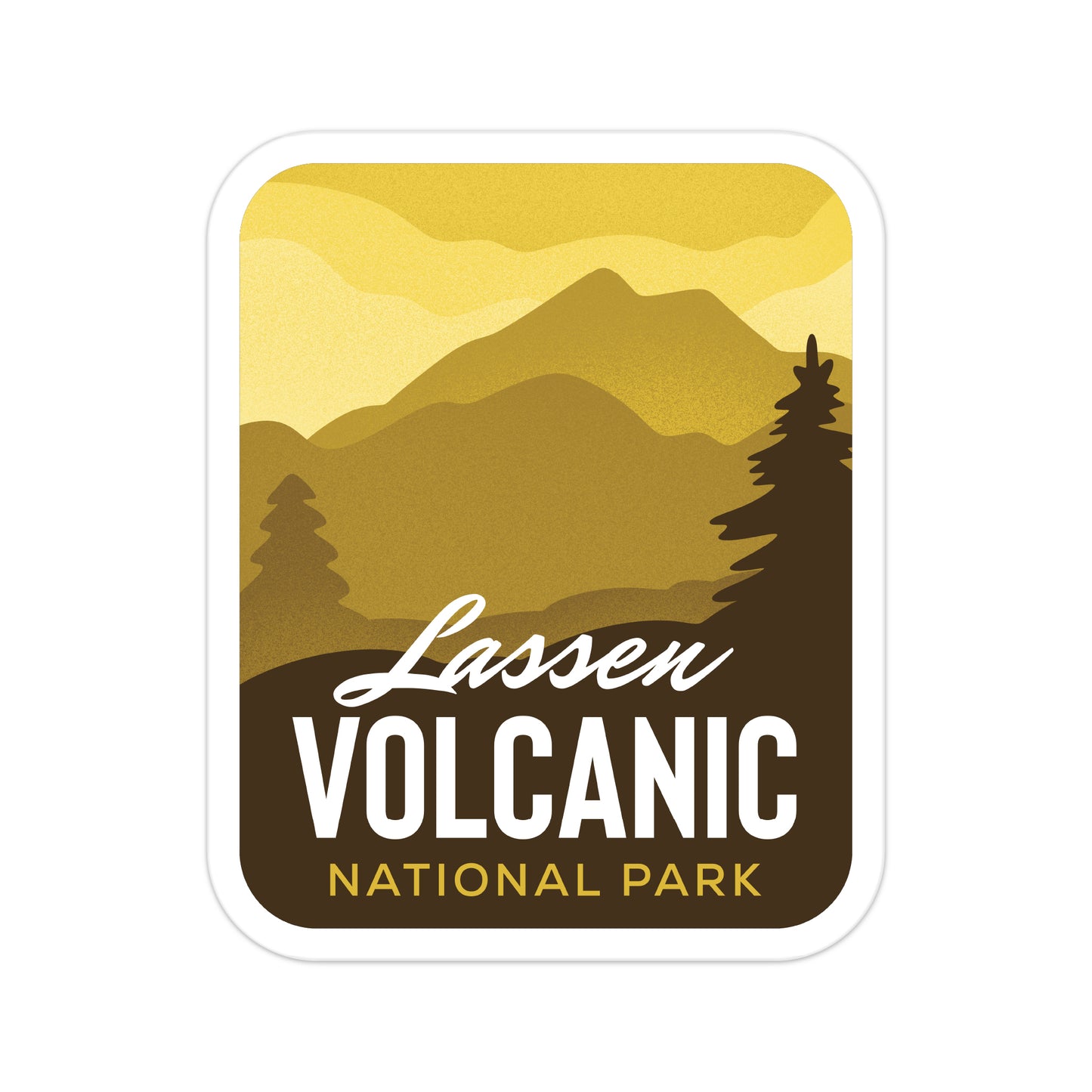 A sticker of Lassen Volcanic National Park