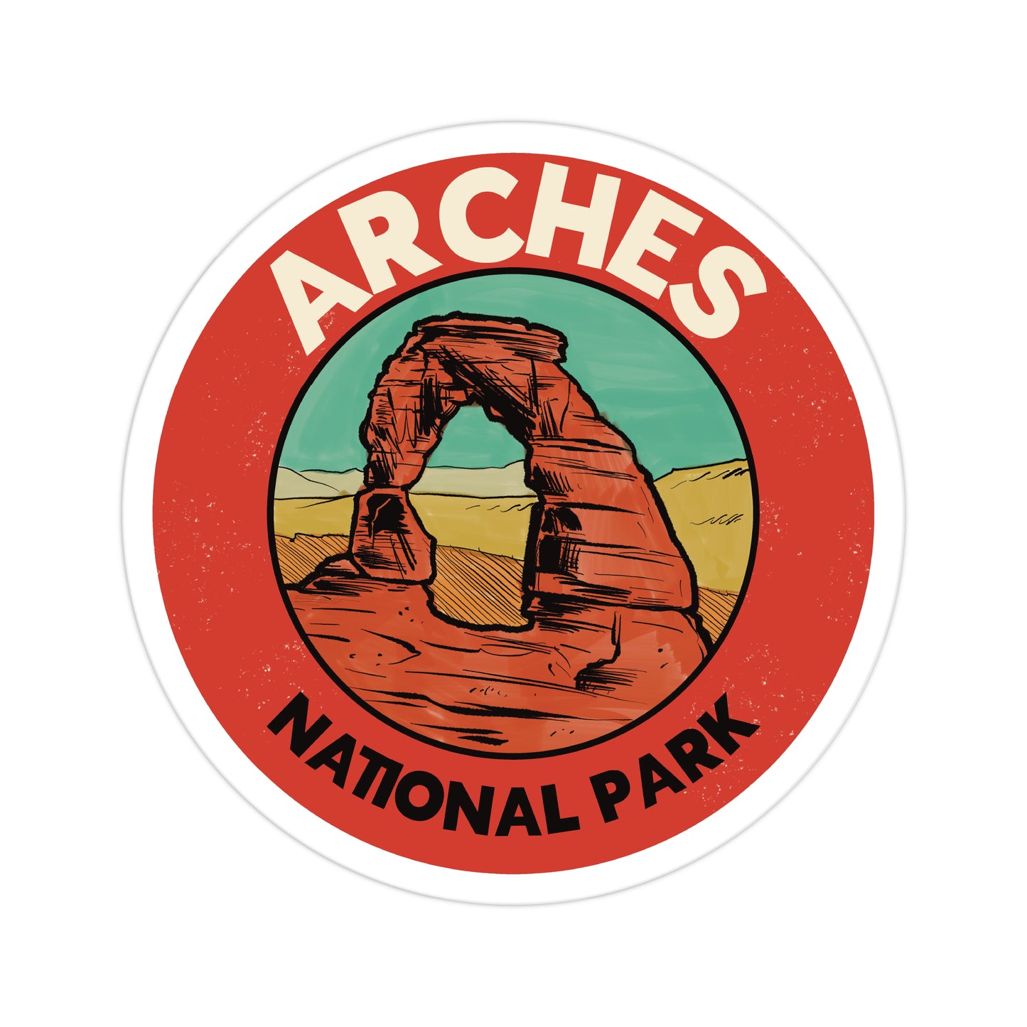 A sticker of Arches National Park