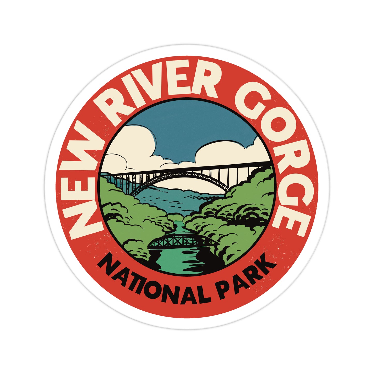 A sticker of New River Gorge National Park