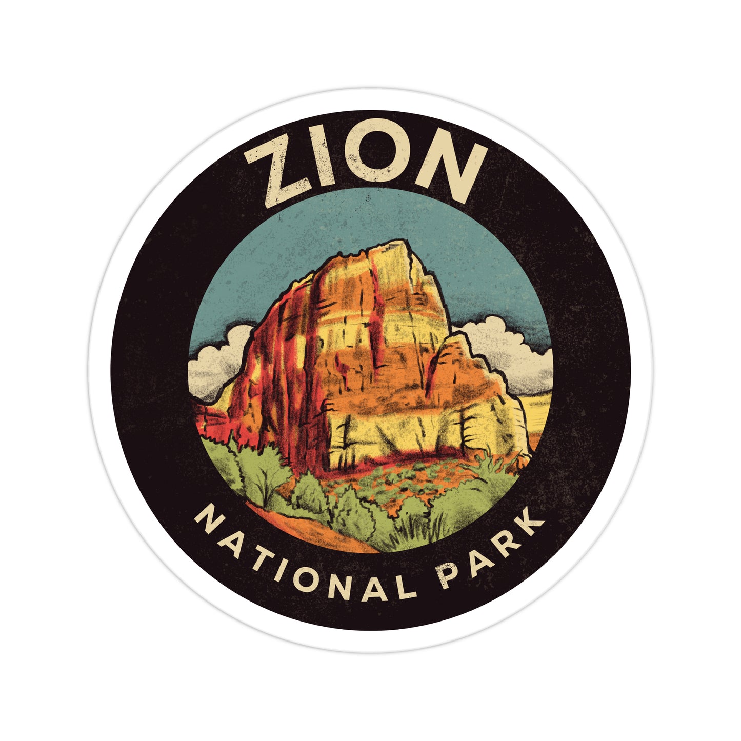 A sticker of Zion National Park