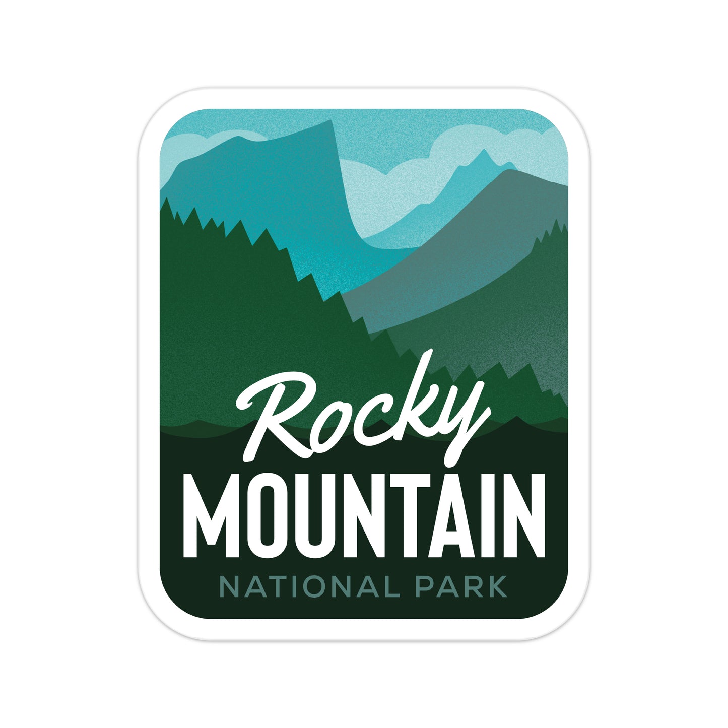 A sticker of Rocky Mountain National Park