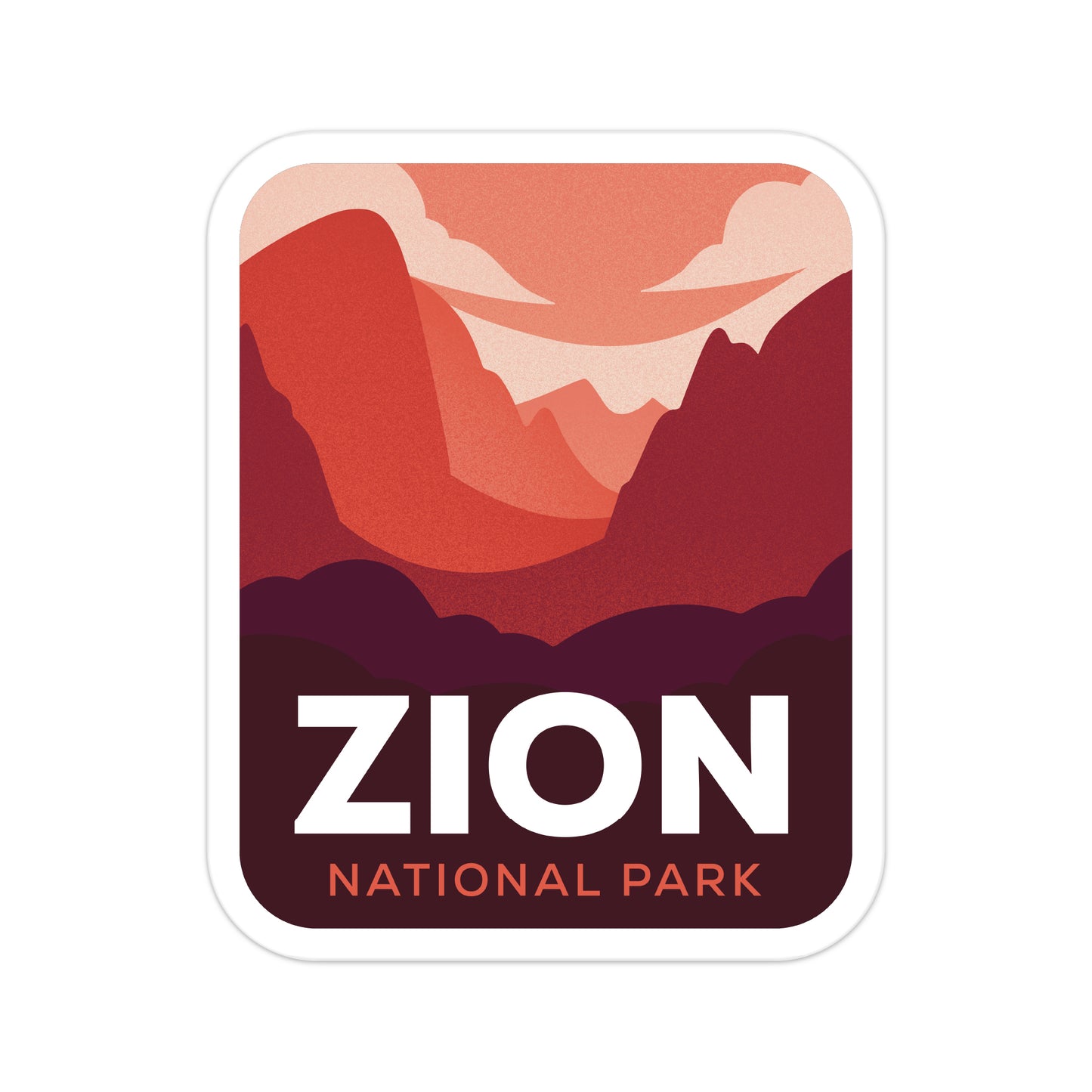 A sticker of Zion National Park