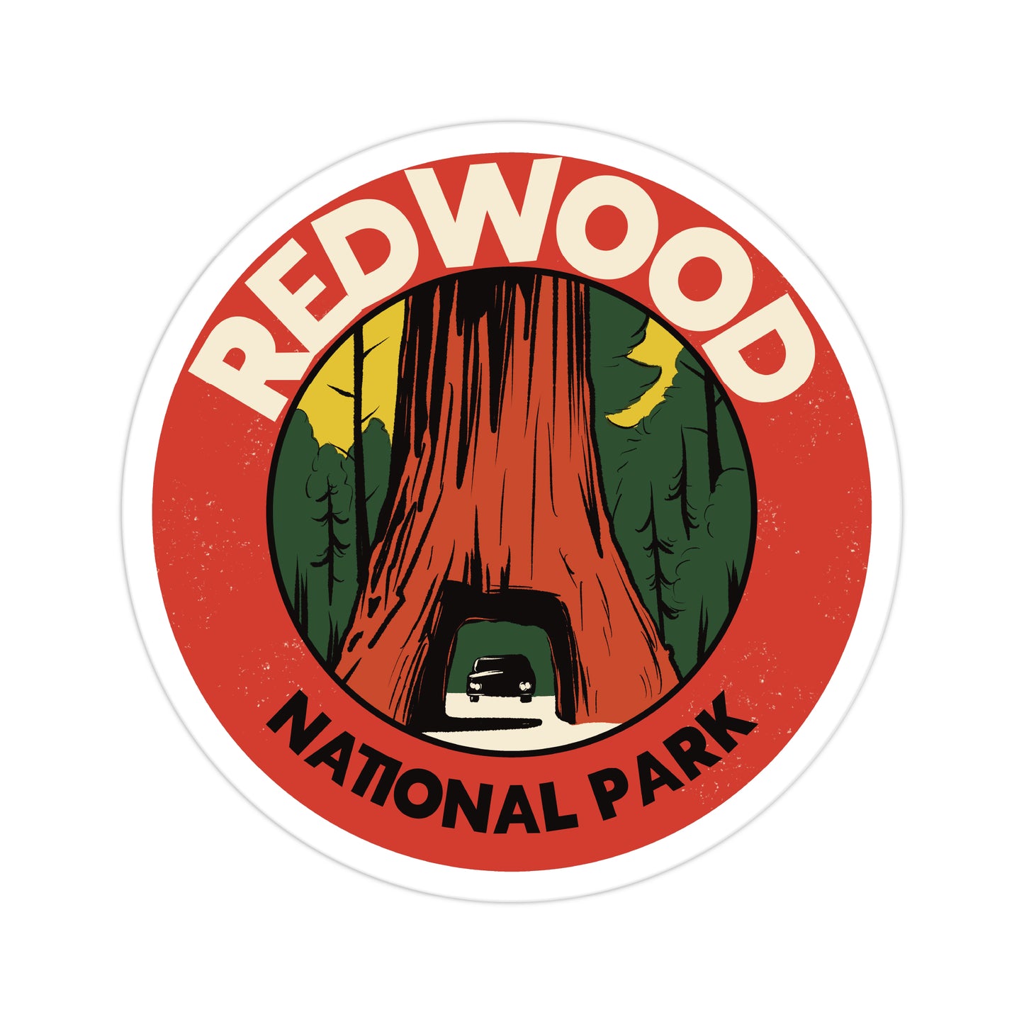 A sticker of Redwood National Park