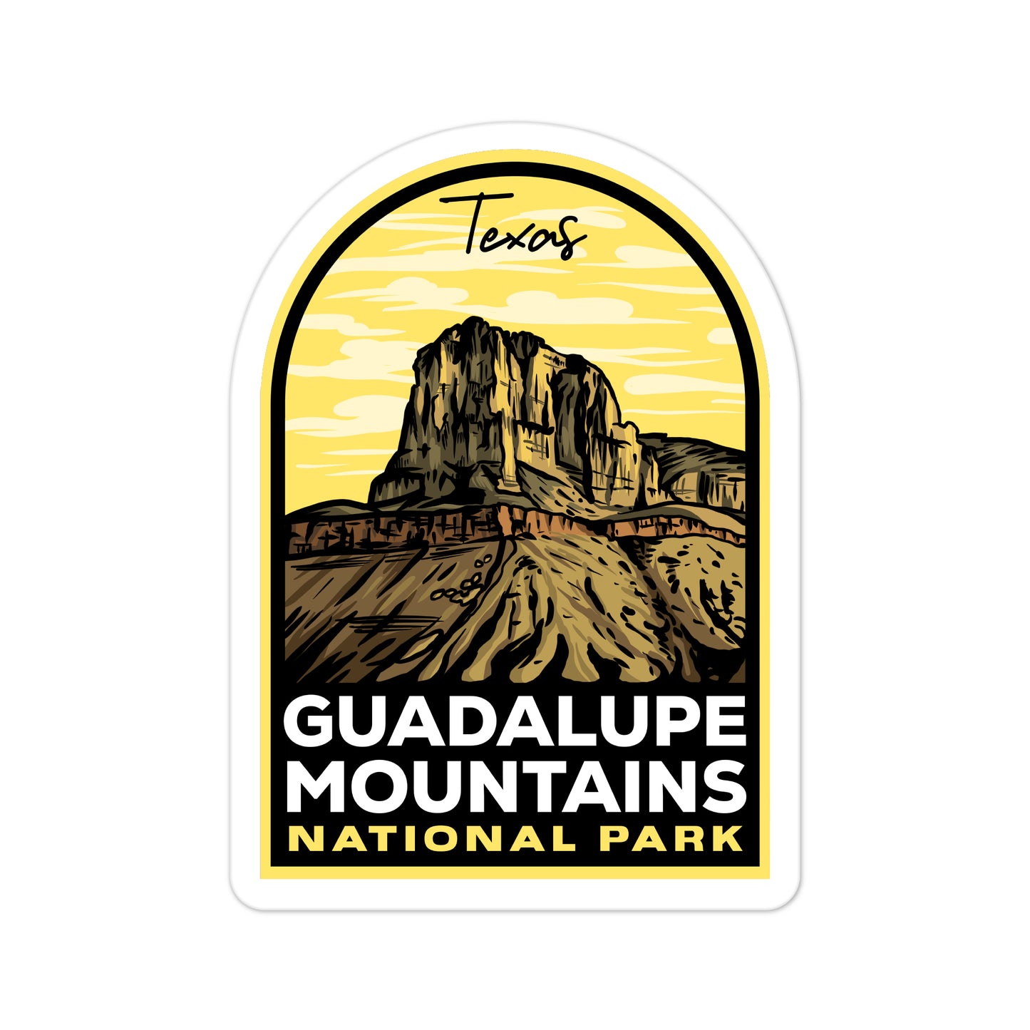 A sticker of Guadalupe Mountains National Park
