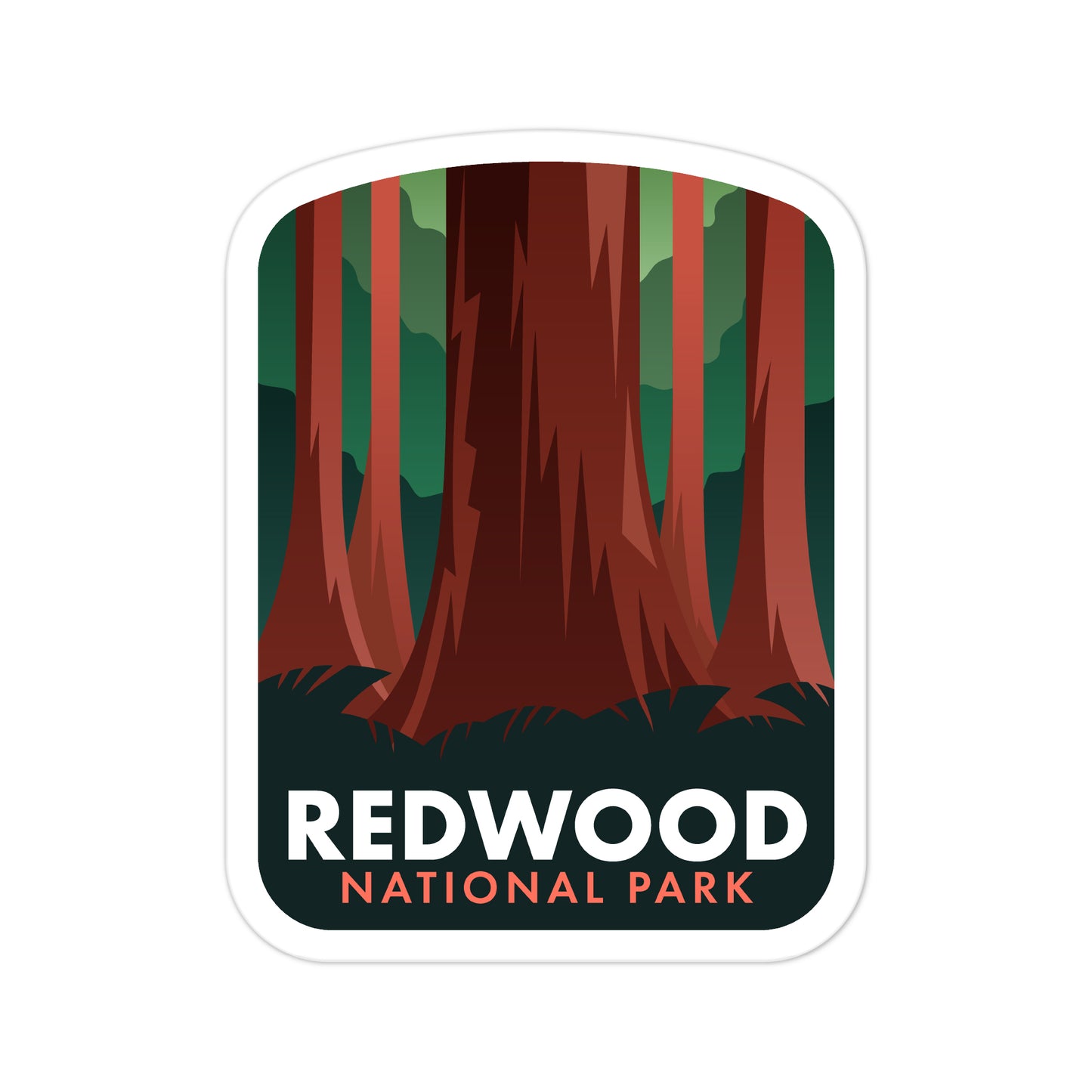 A sticker of Redwood National Park