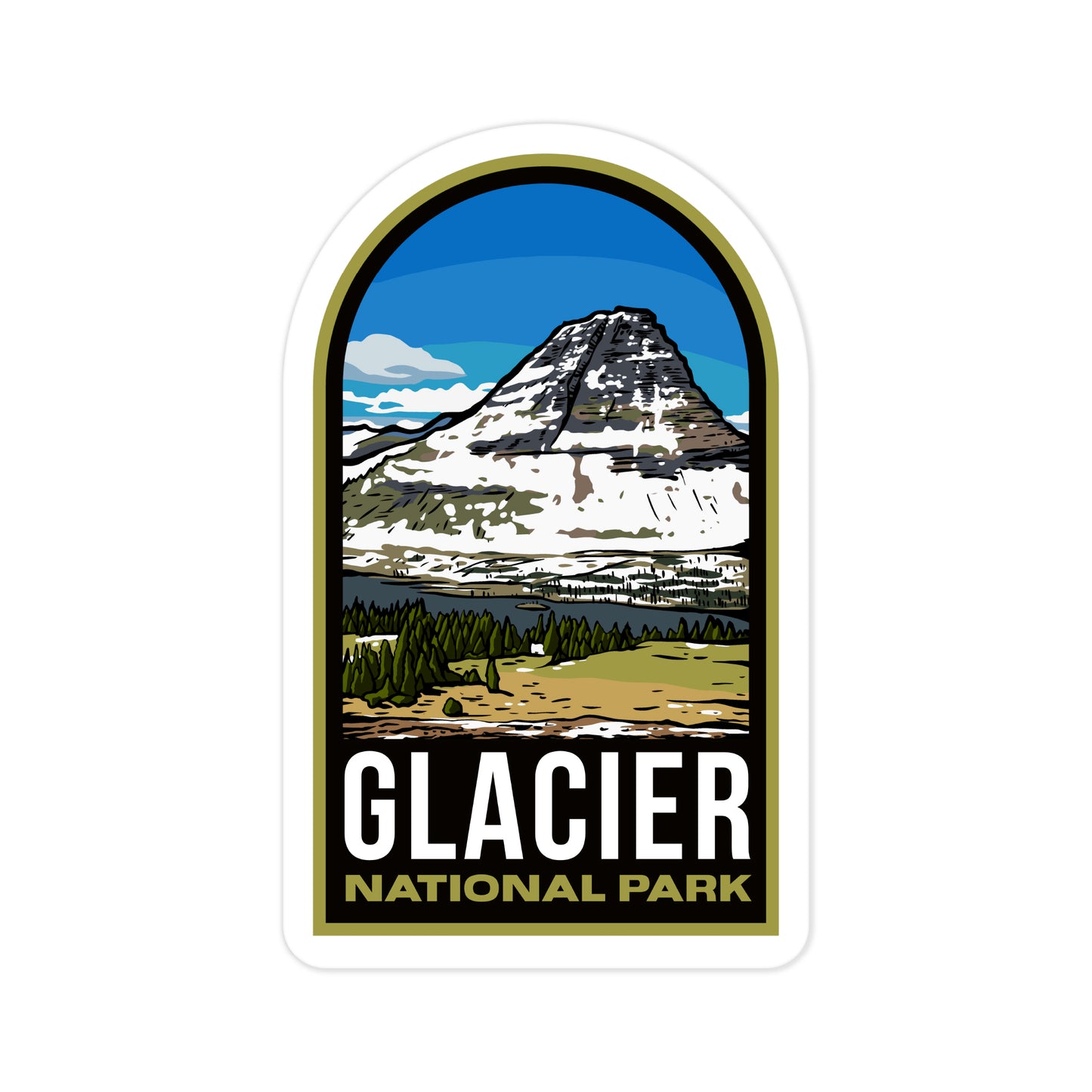A sticker of Glacier National Park
