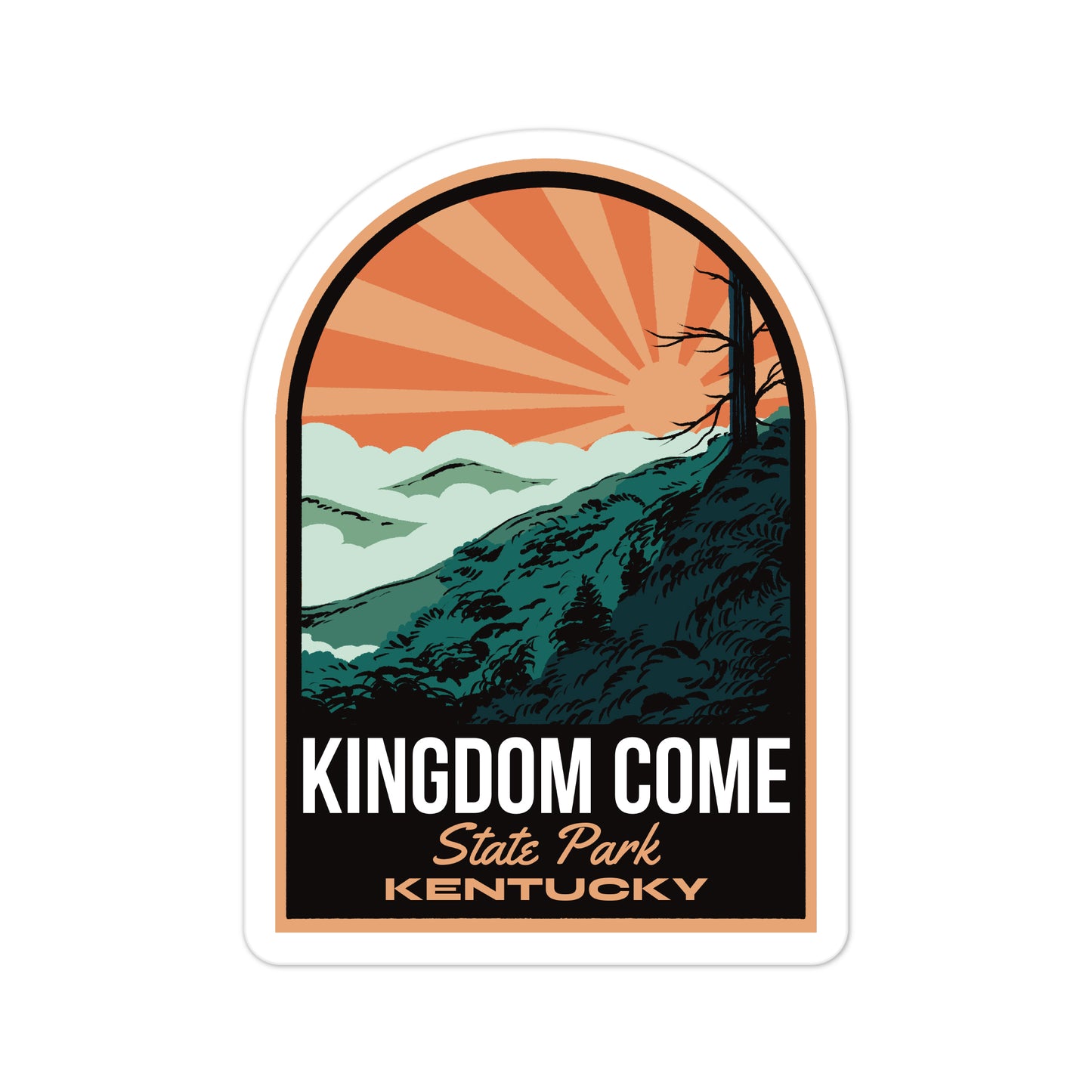 A sticker of Kingdom Come State Park