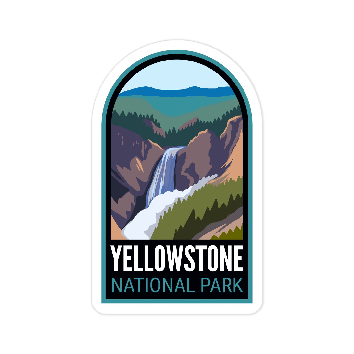 A sticker of Yellowstone National Park