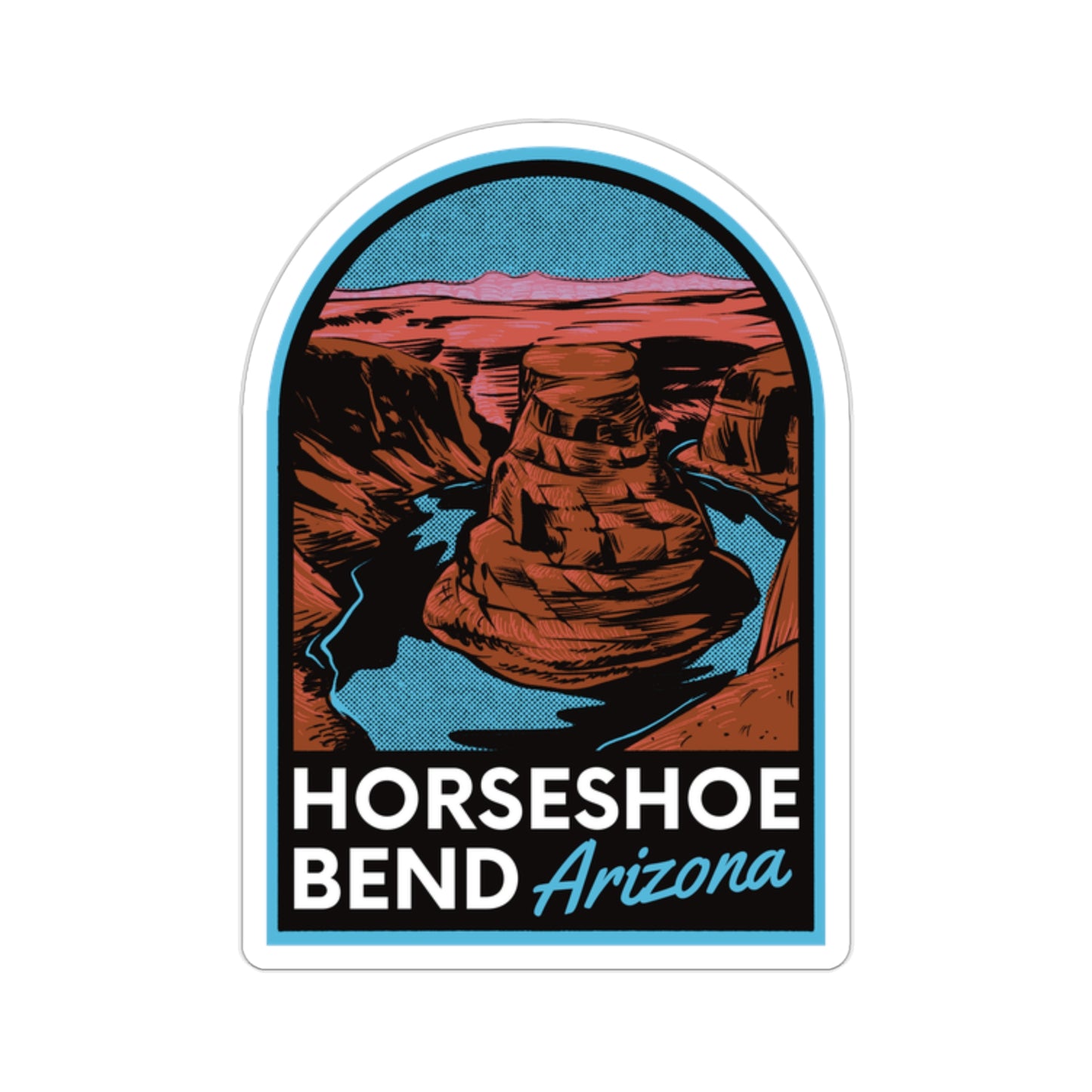 Horseshoe Bend Retro AZ - Vinyl Sticker