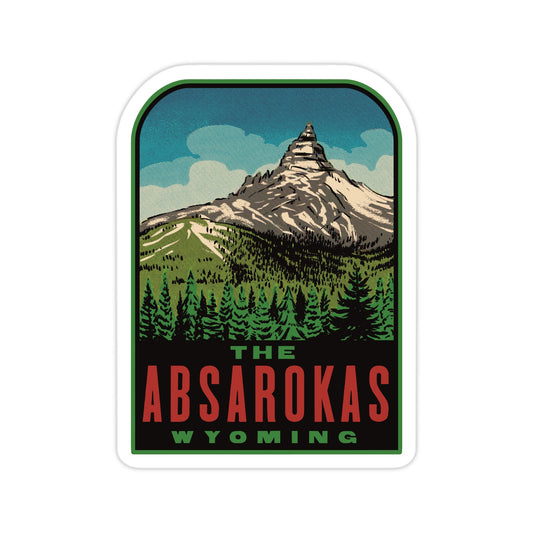 The Absarokas Mountains Wyoming Retro - Vinyl Sticker