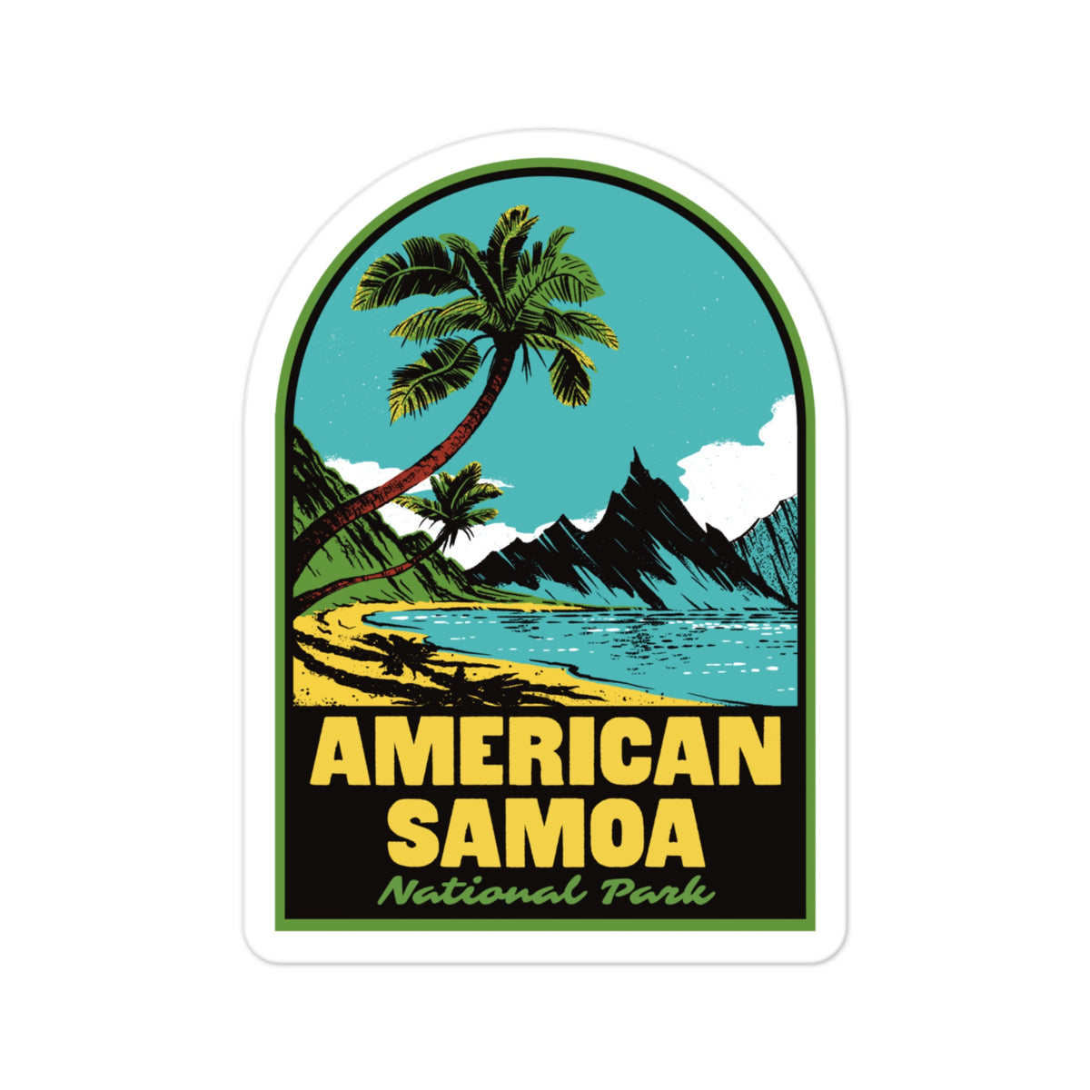 a sticker of American Samoa National Park on a white background